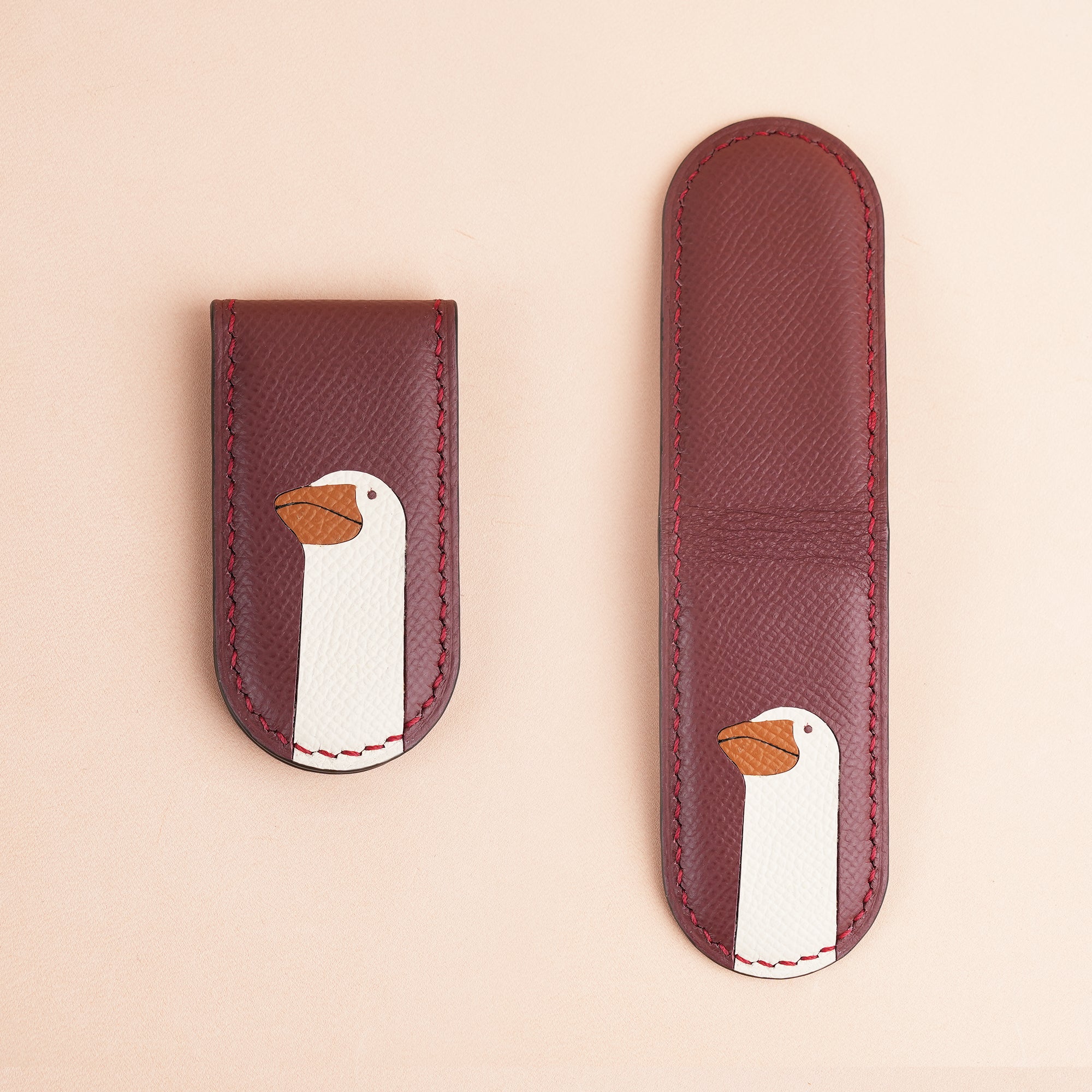 Epsom Leather Money Clip - Goose Stupid