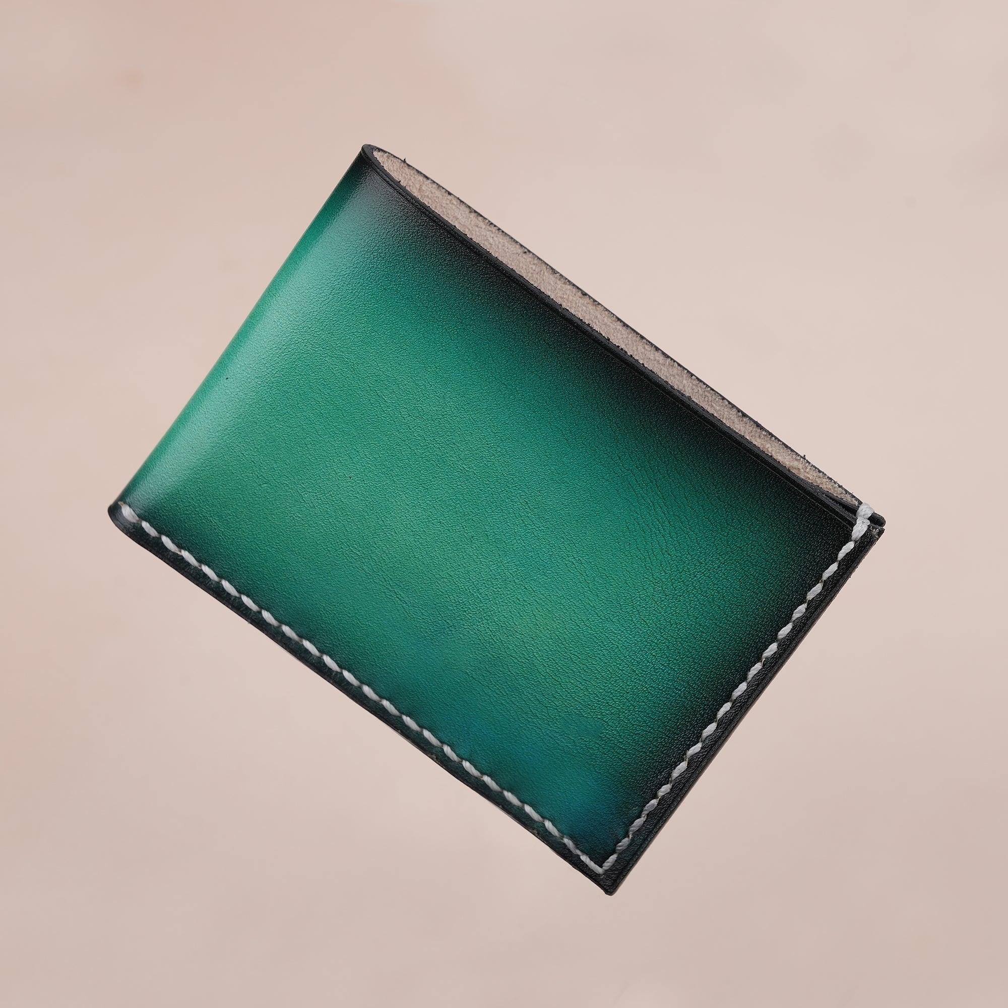 Patina Green Leather Bifold Wallet Mens - WildandKing