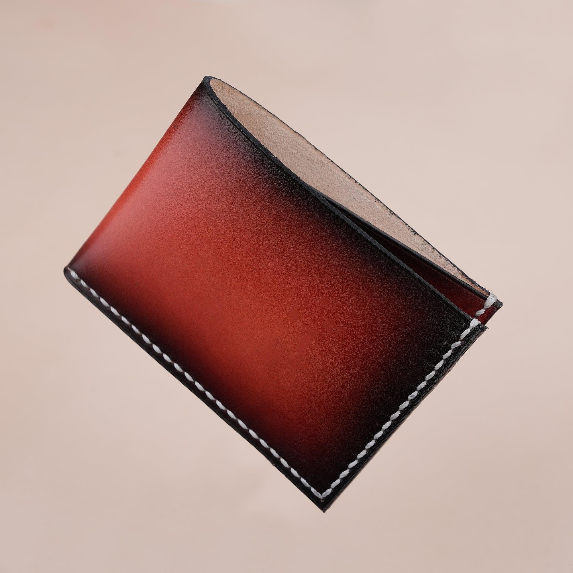 Patina Red Leather Bifold Wallet Mens - WildandKing