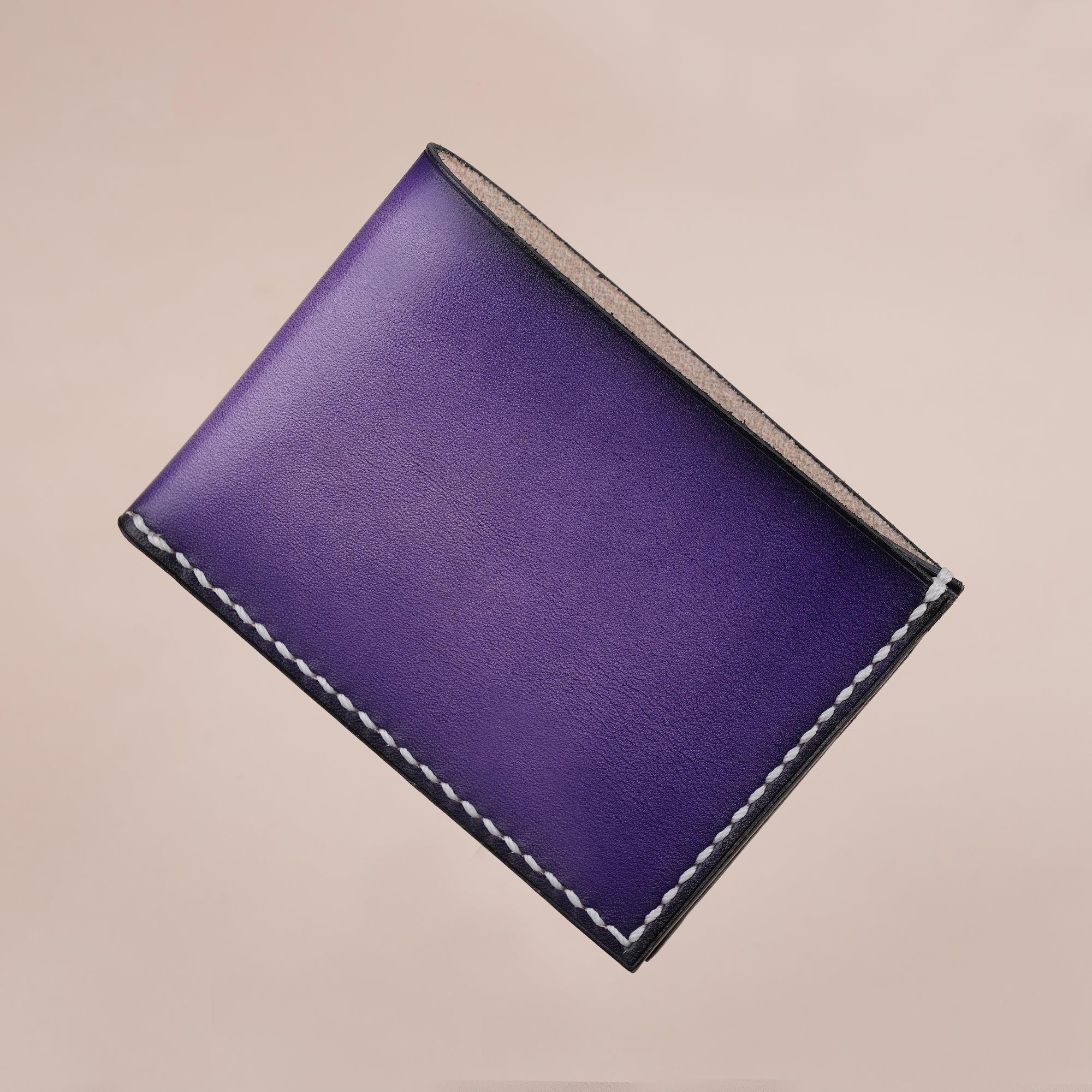 Patina Purple Leather Bifold Wallet Mens - WildandKing