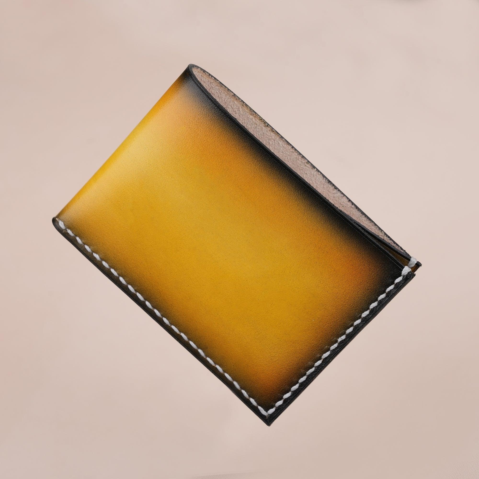 Patina Yellow Leather Bifold Wallet Mens - WildandKing