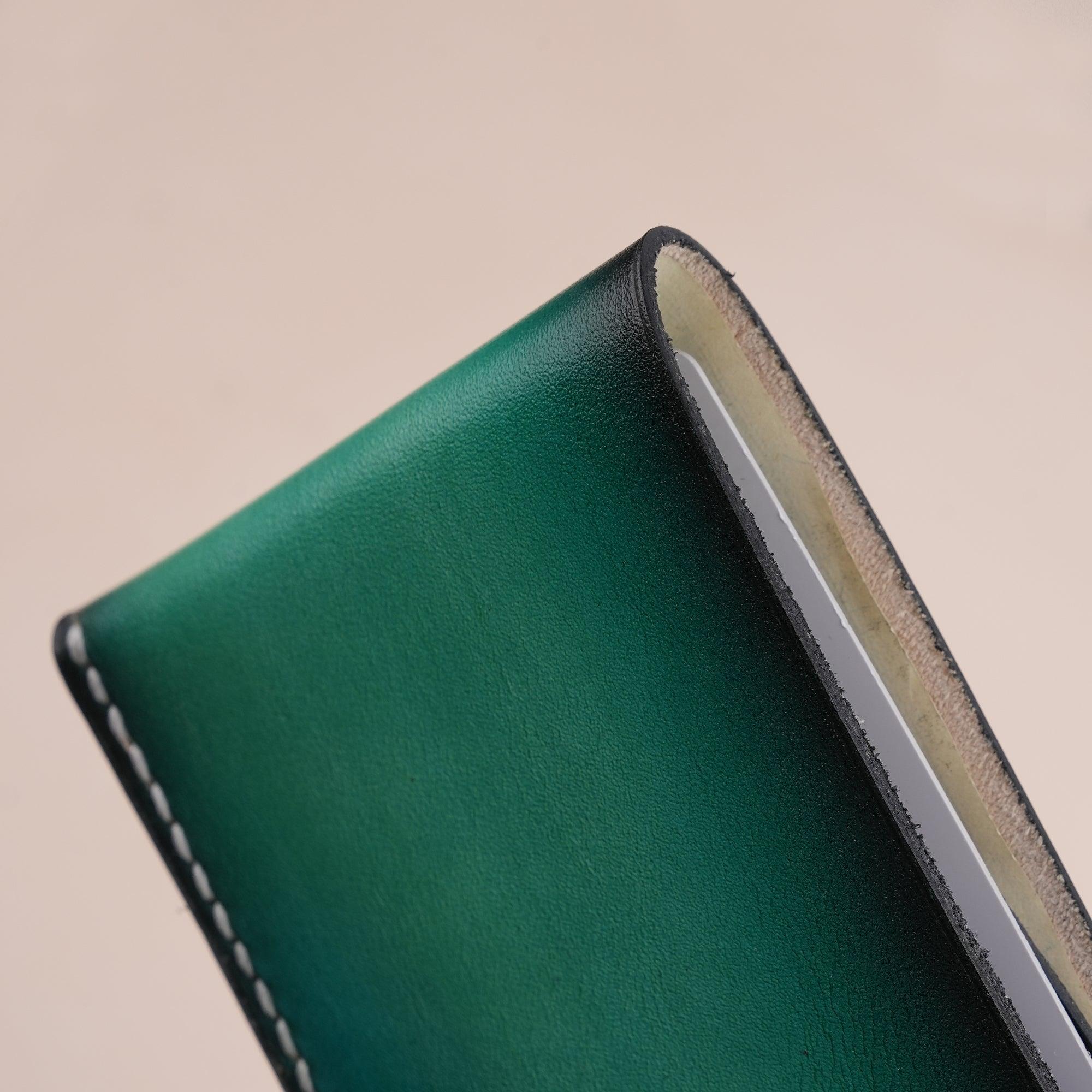 Patina Green Leather Bifold Wallet Mens - WildandKing