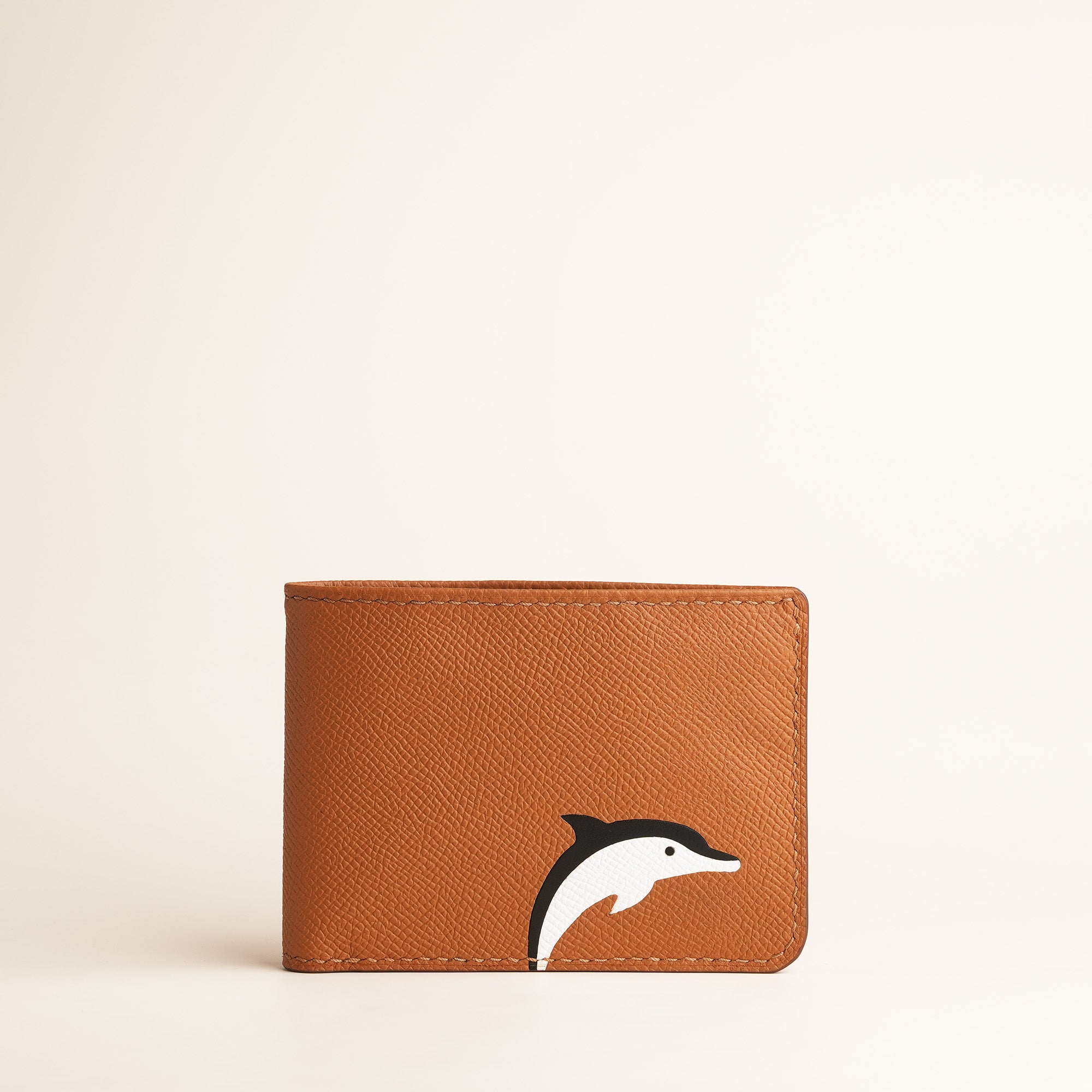 Golden Epsom Leather Wing Bifold Wallet - Stupid Dolphin