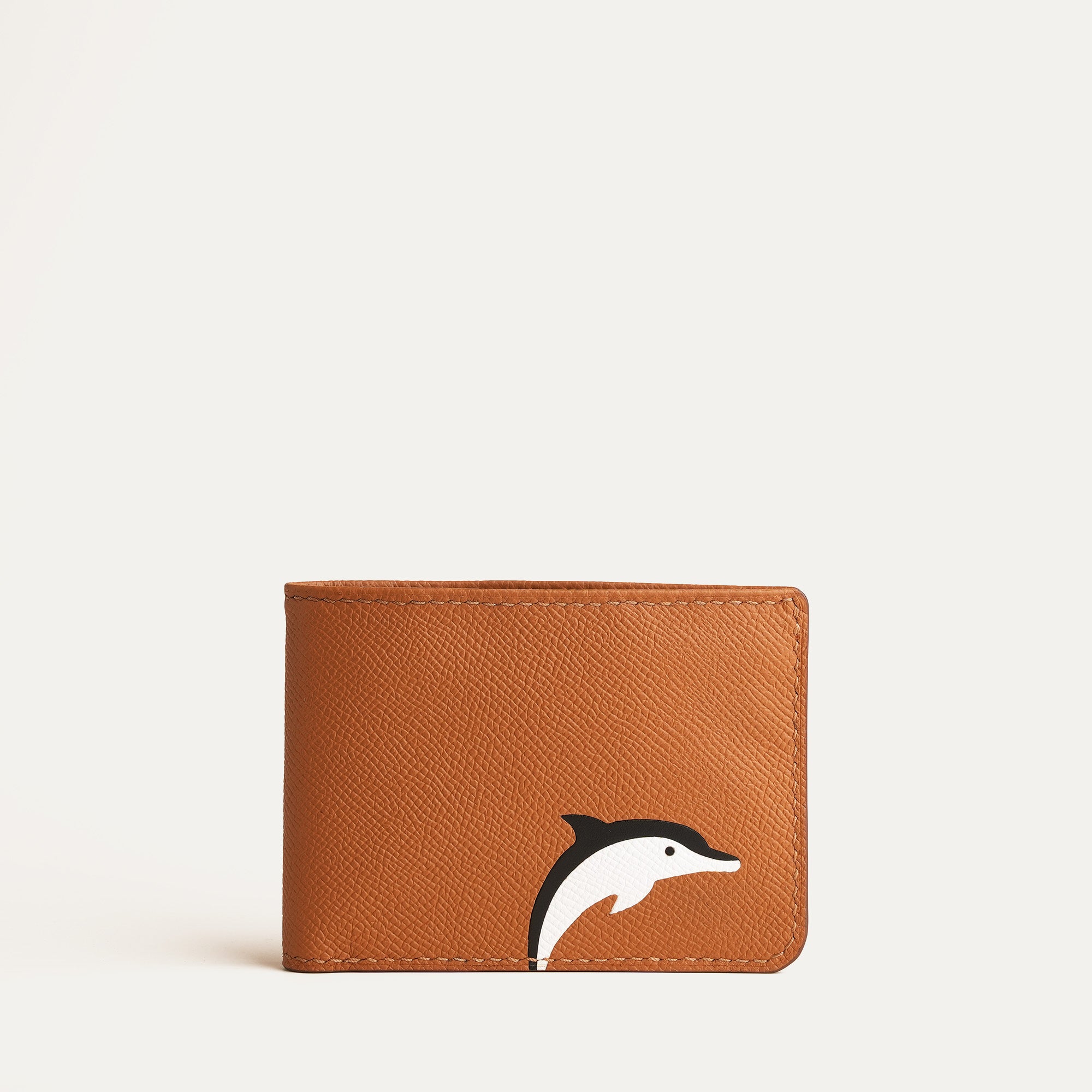 Golden Epsom Leather Wing Bifold Wallet - Stupid Dolphin
