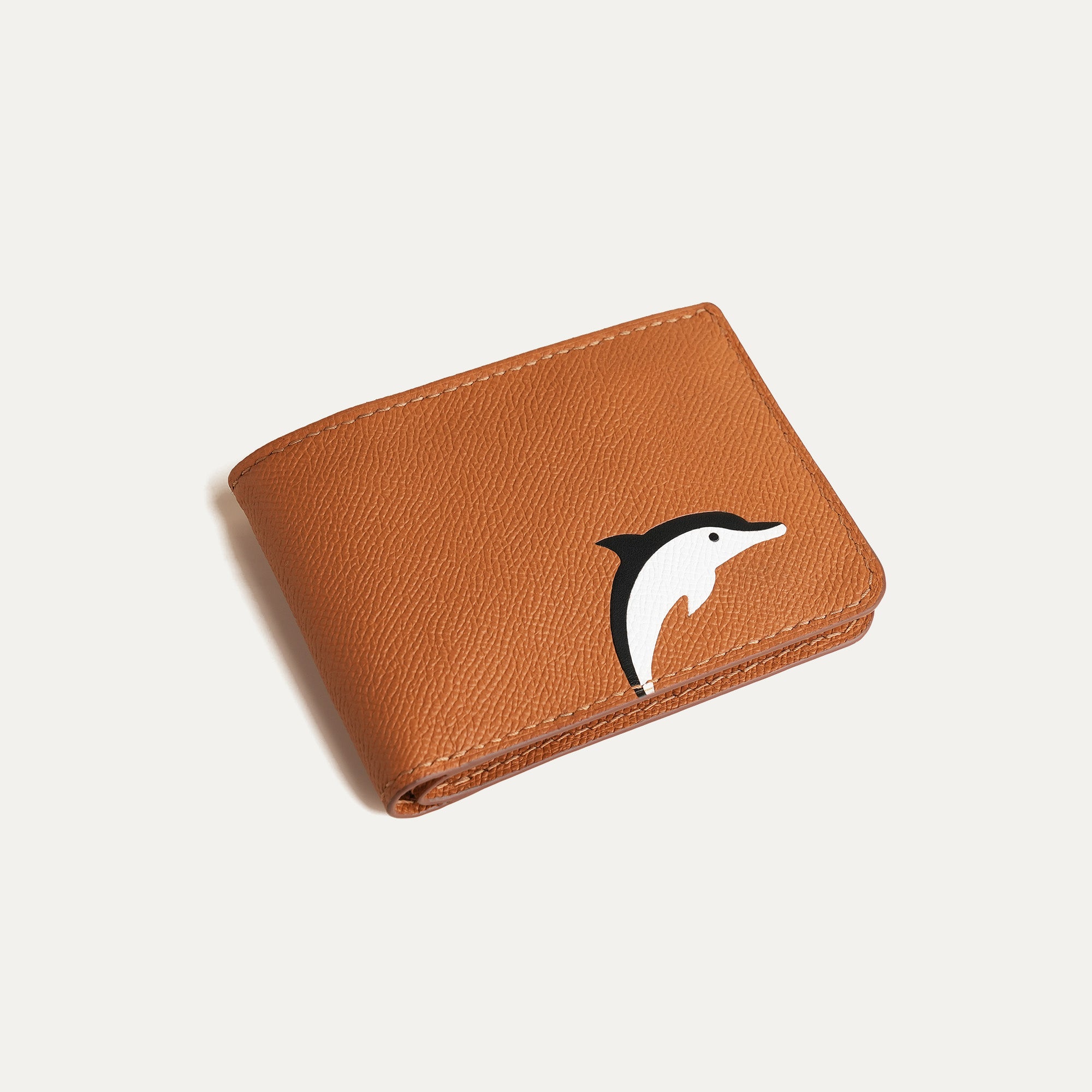 Golden Epsom Leather Wing Bifold Wallet - Stupid Dolphin