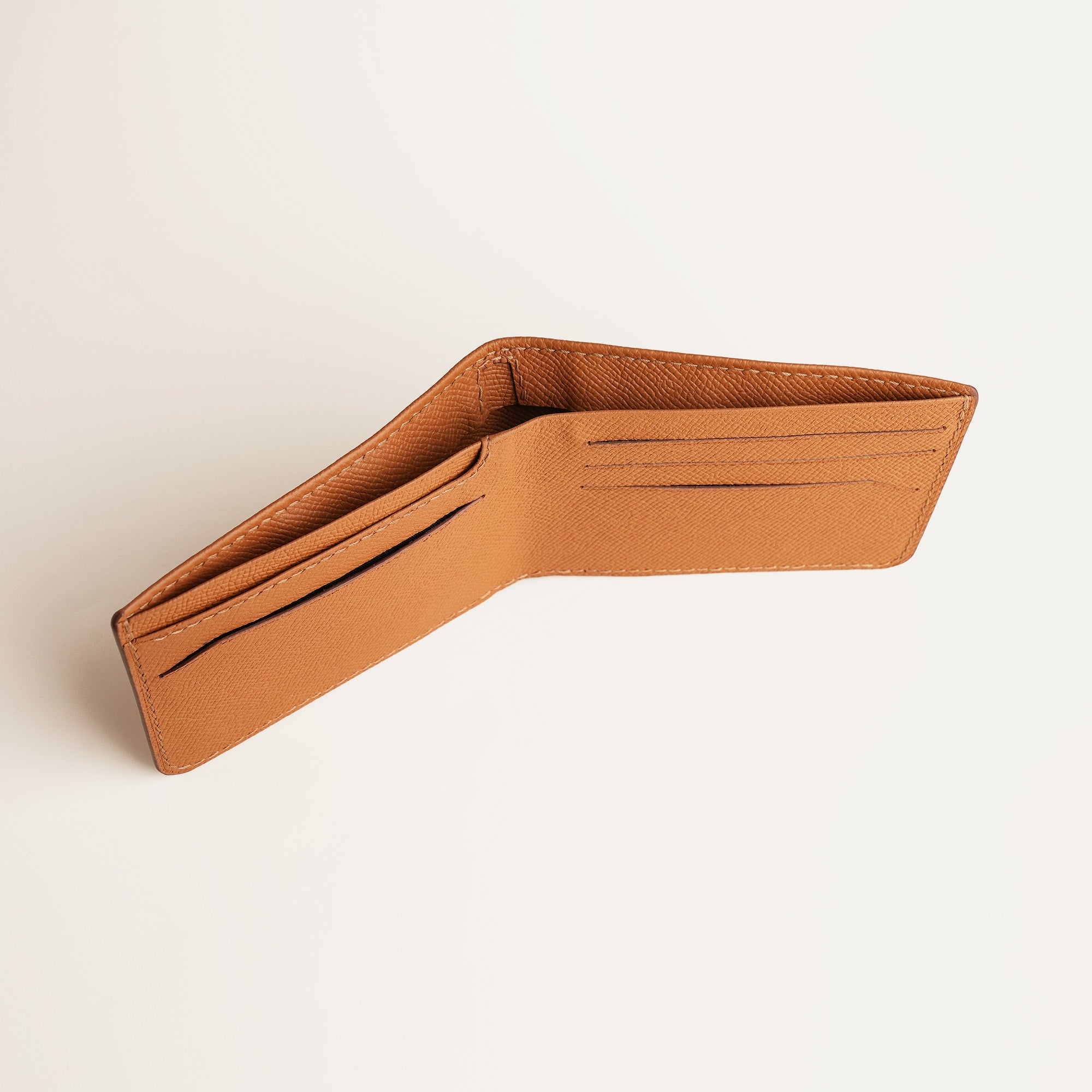 Golden Epsom Leather Wing Bifold Wallet - Stupid Dolphin
