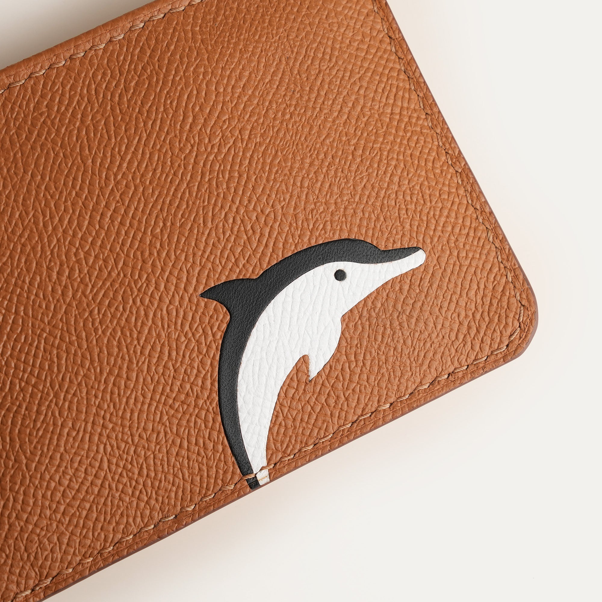 Golden Epsom Leather Wing Bifold Wallet - Stupid Dolphin