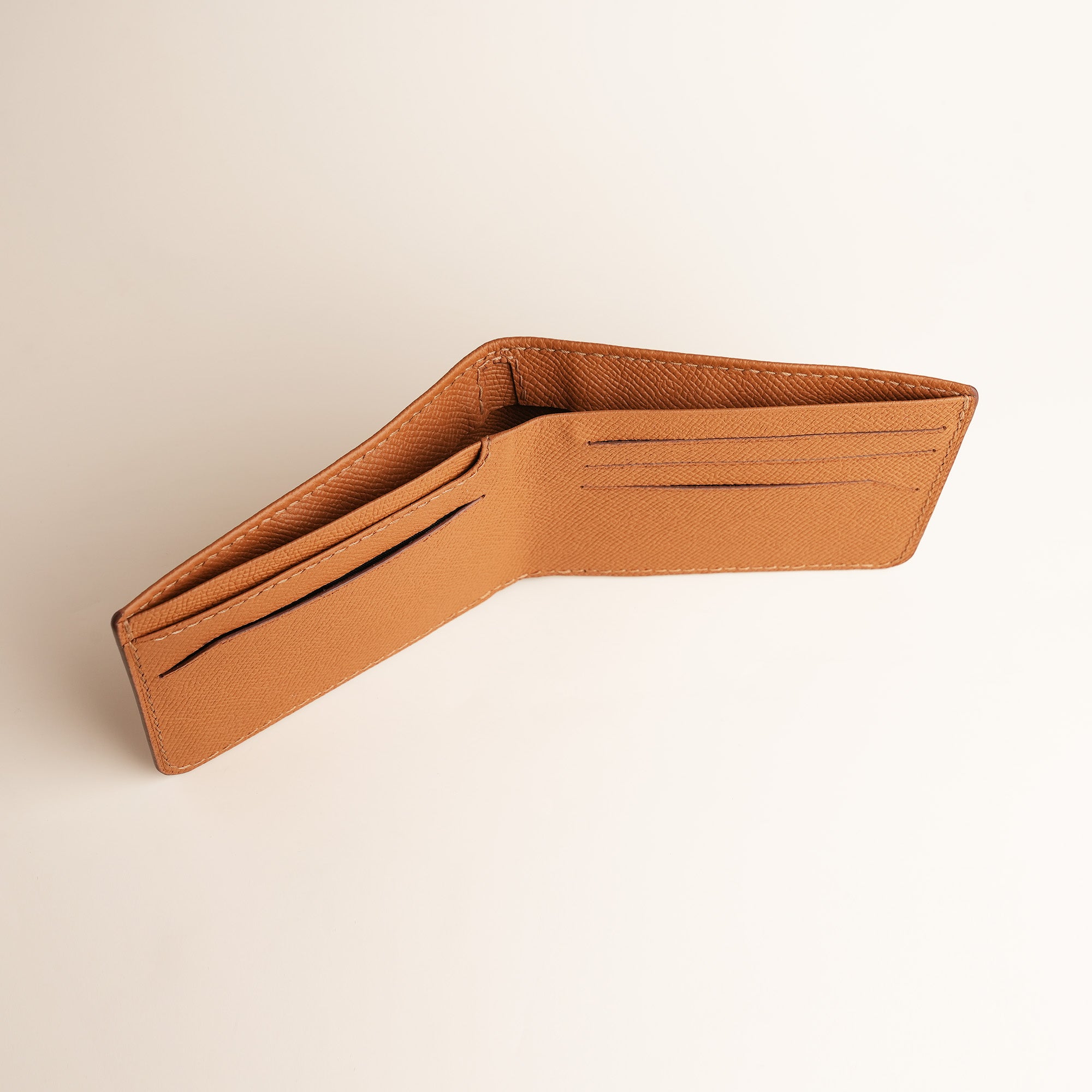 Golden Epsom Leather Wing Bifold Wallet - Stupid Dolphin