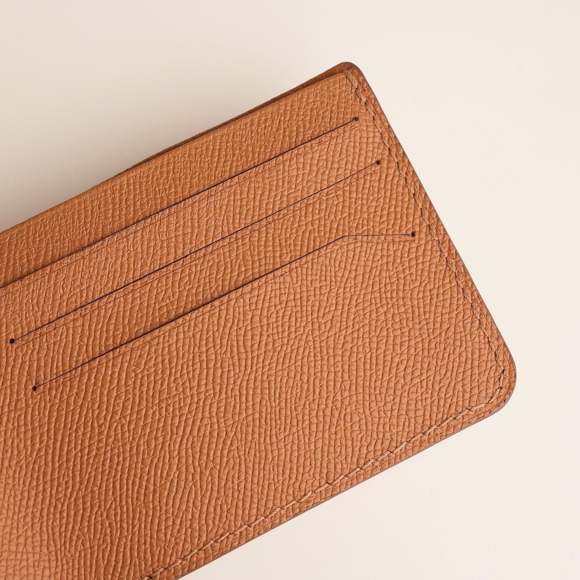 Golden Epsom Leather Wing Bifold Wallet - Stupid Dolphin