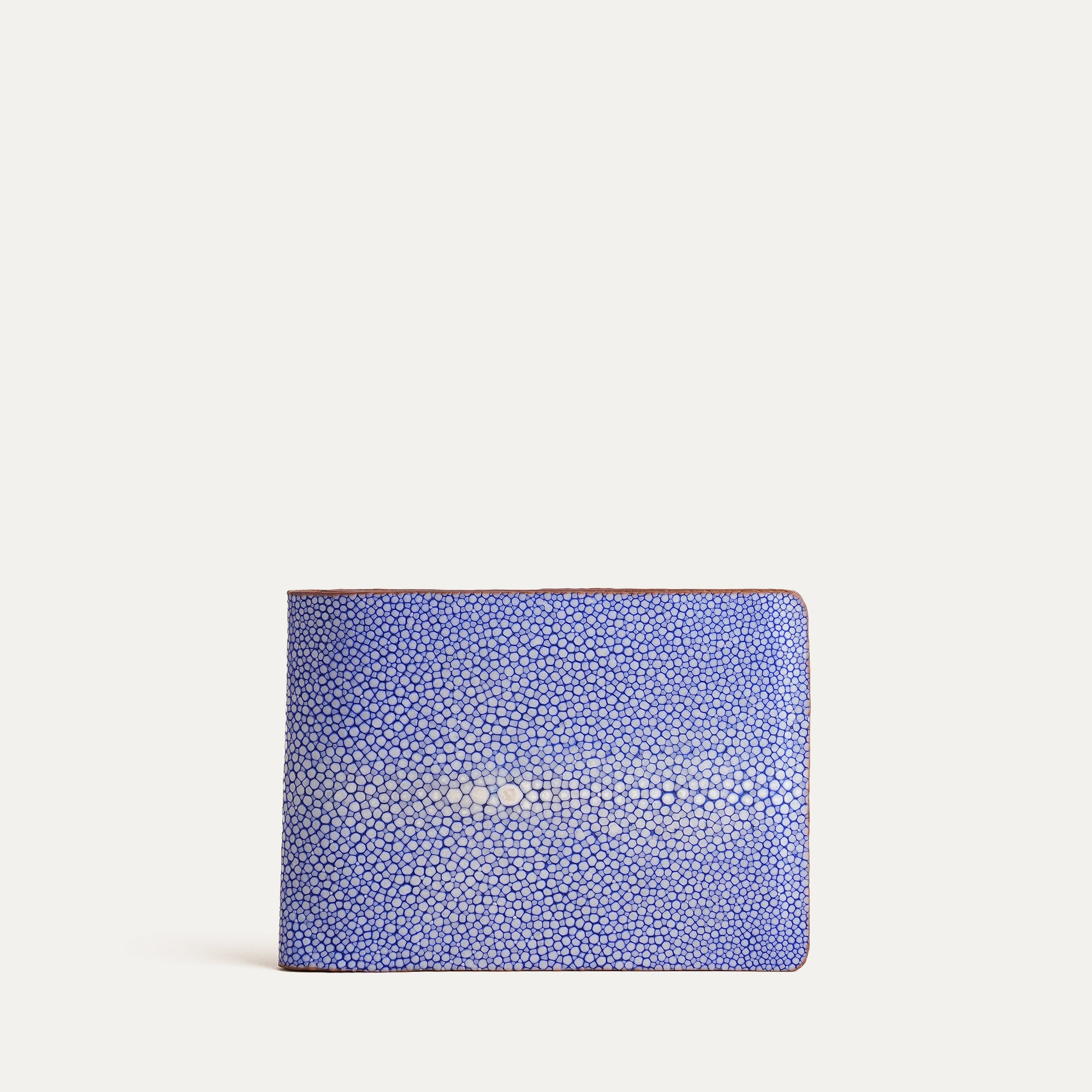 Golden Epsom mix Blue Stingray Leather Wing Bifold Wallet