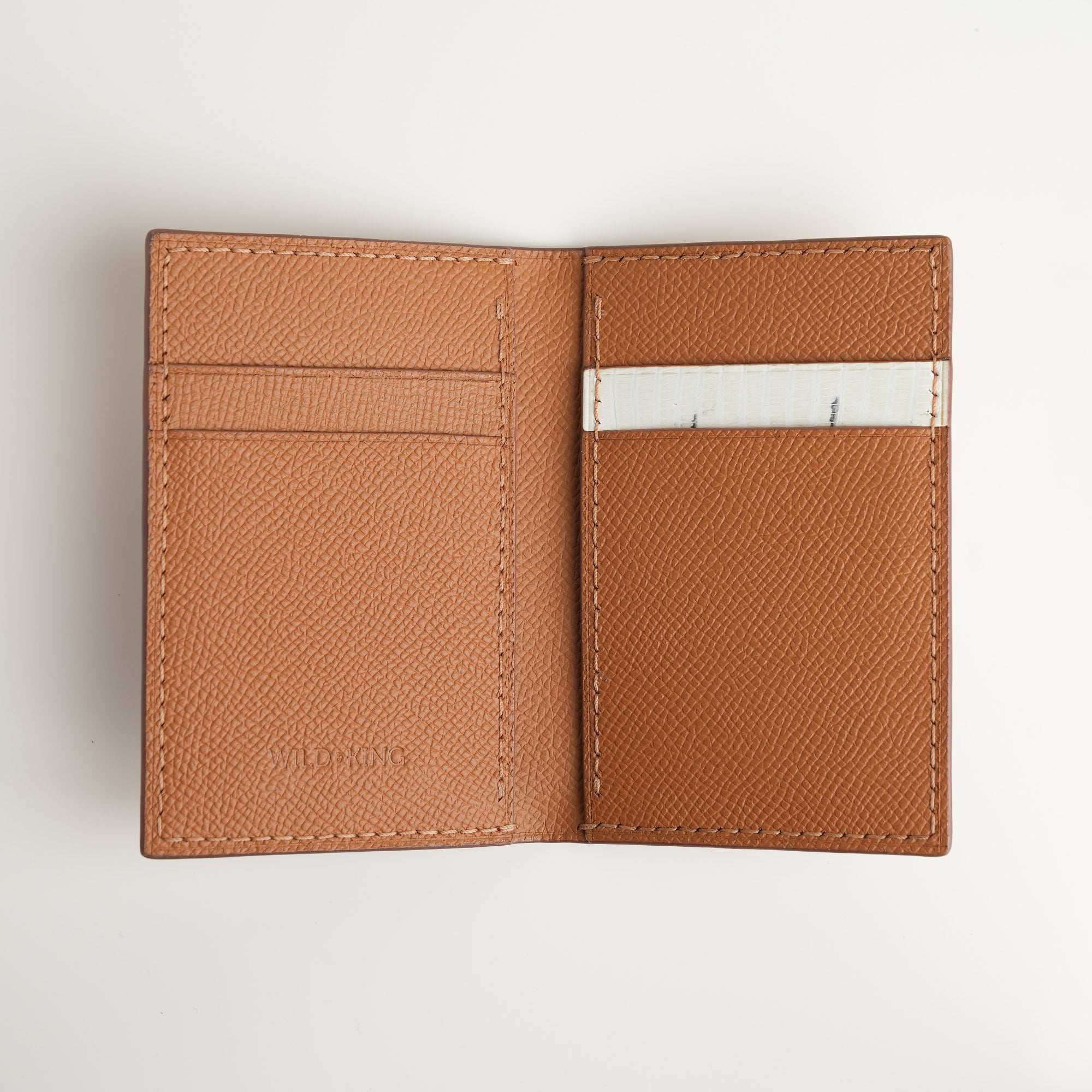 Golden Epsom mix Lizard Leather Bifold Wallet - Natural Pattern