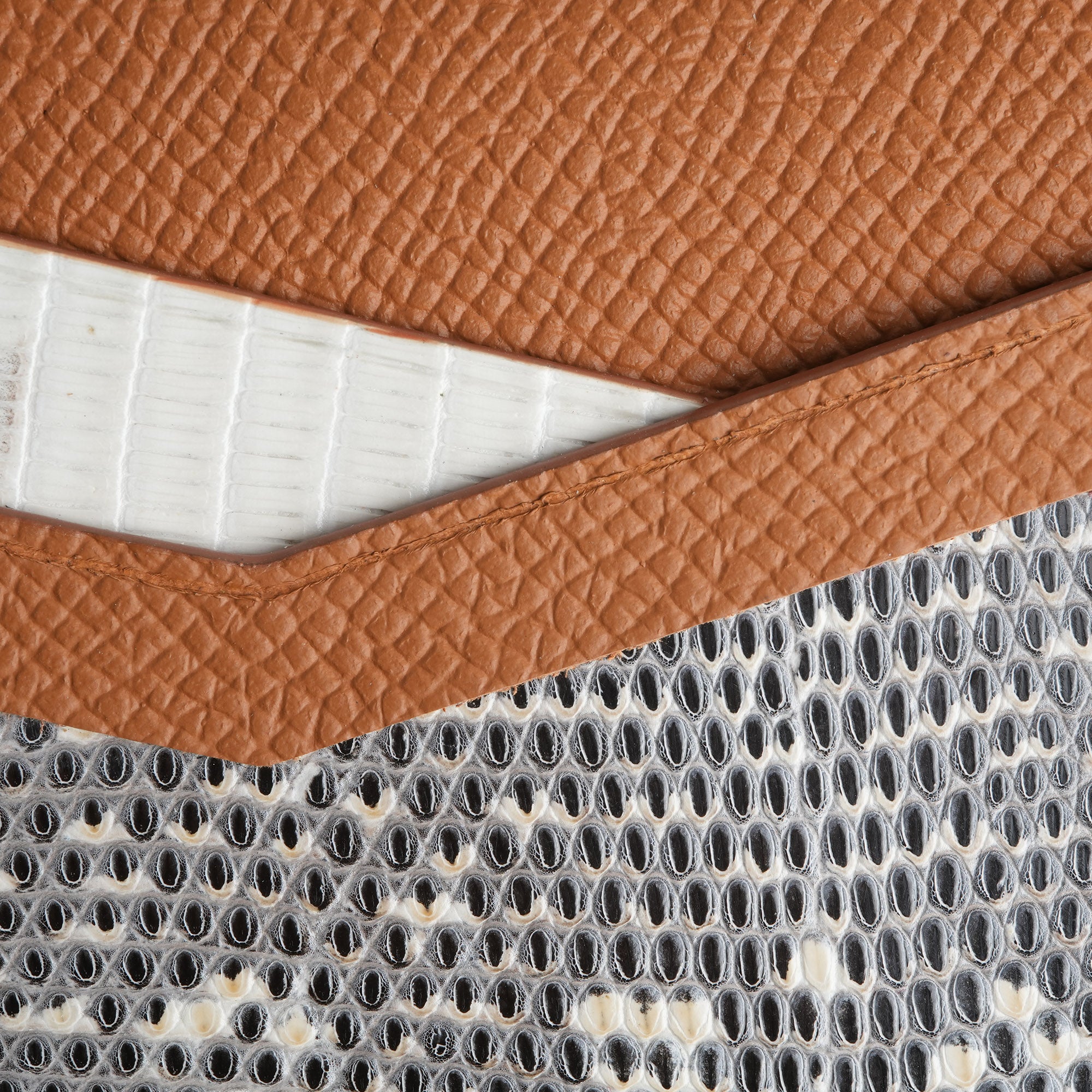 Golden Epsom mix Lizard Leather Dualfold Wallet - Natural Pattern