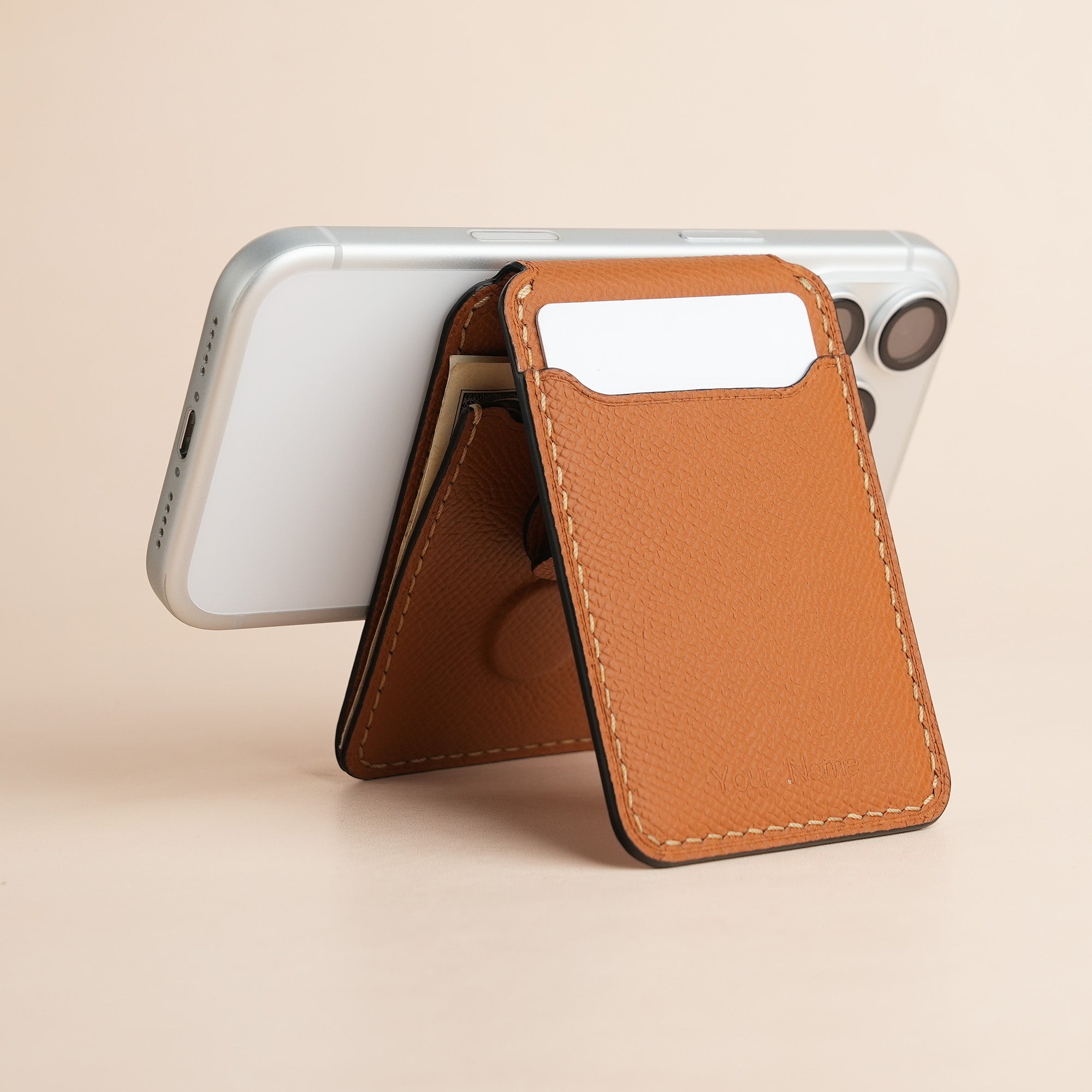 Golden Epsom Leather Magsafe Wallet