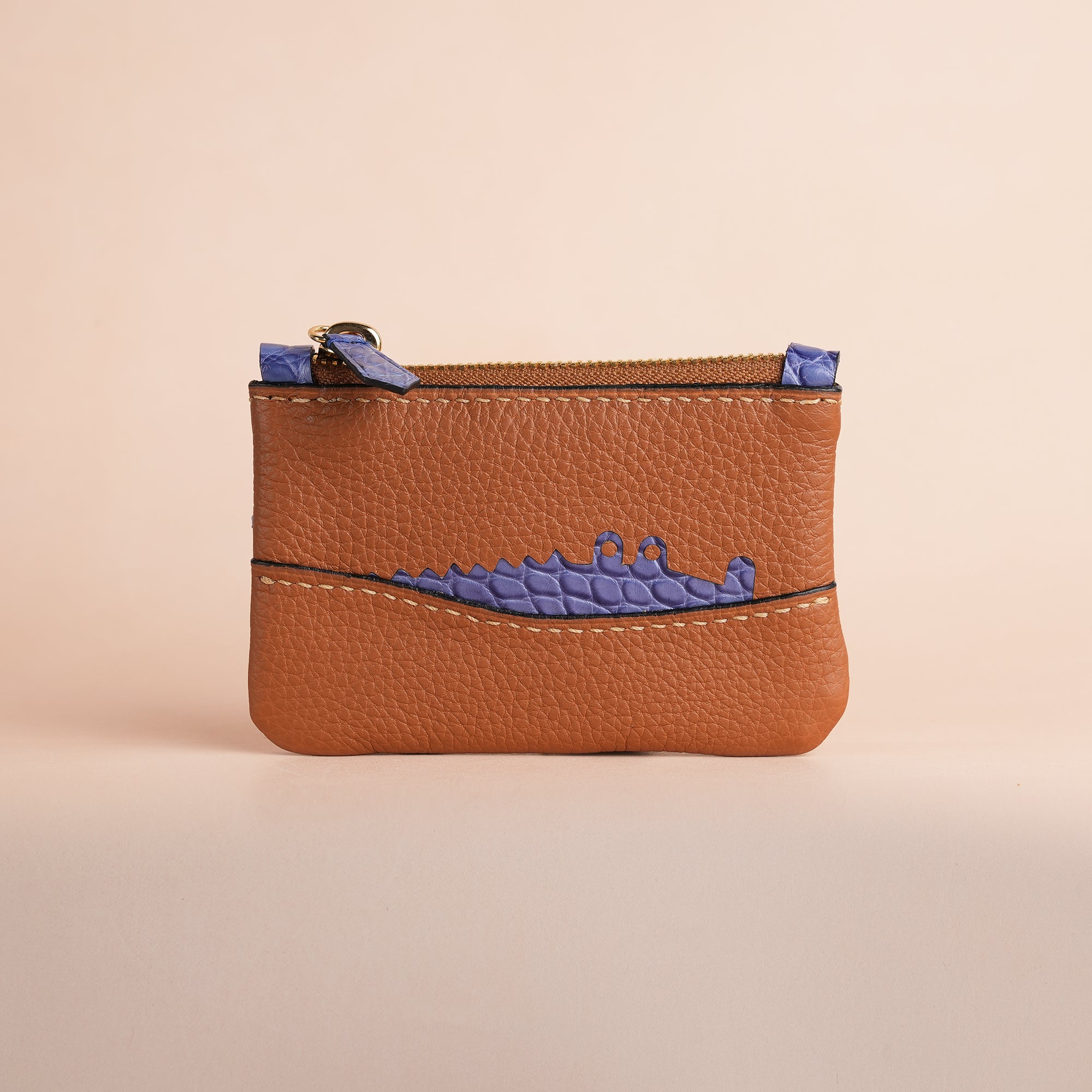 Golden Togo Leather Coin Purse Card Holder - Stupid Alligator