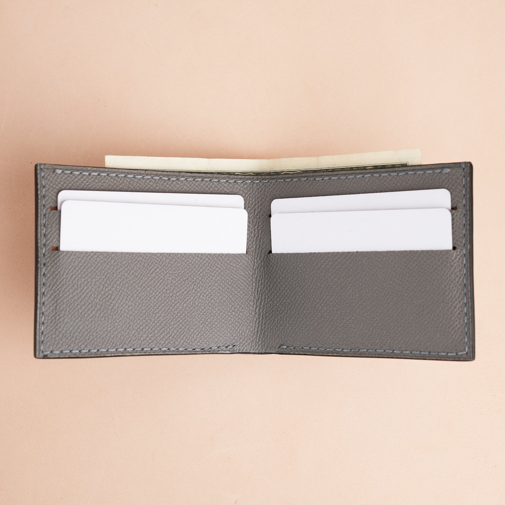 Gray Crocodile Leather Bifold Wallet