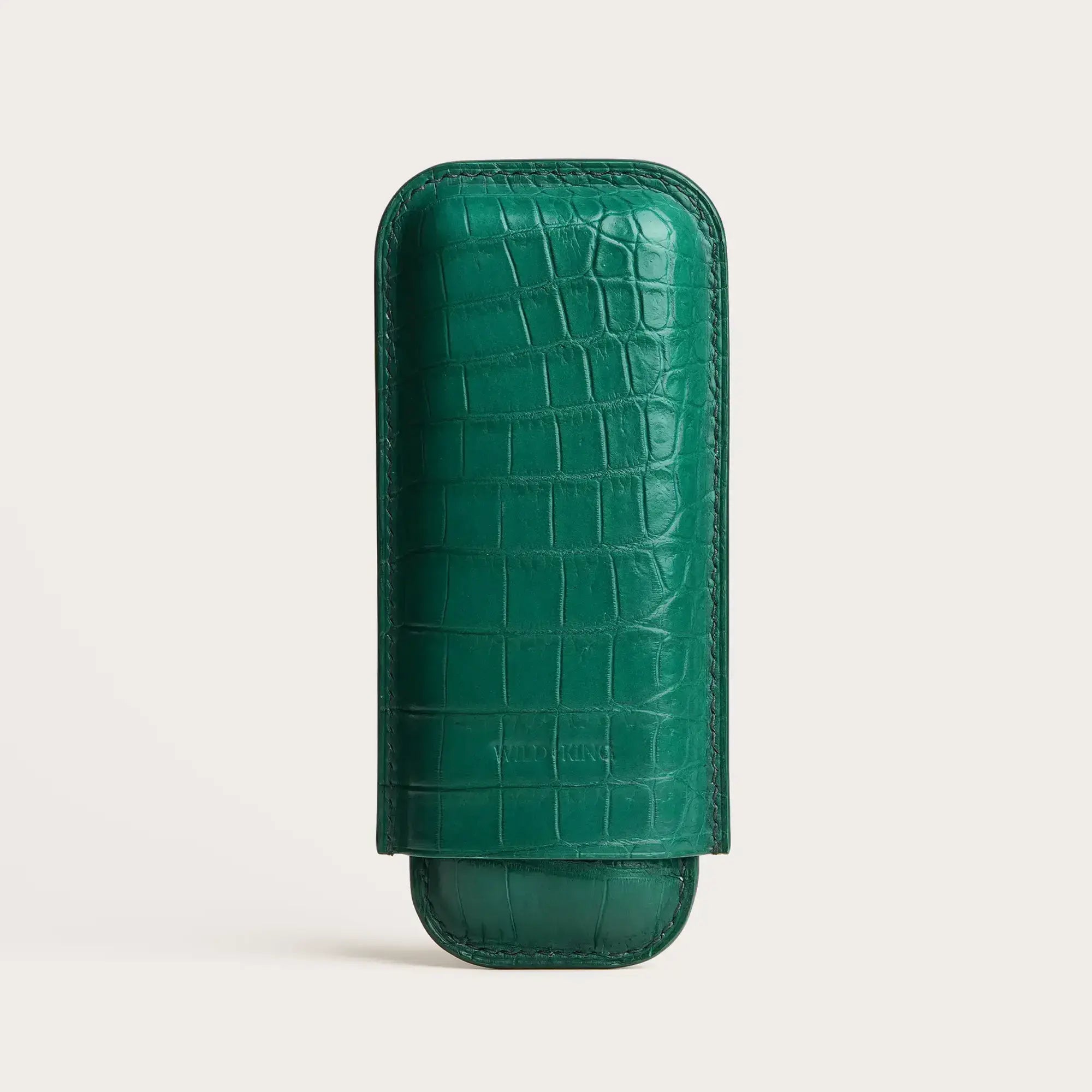 Green Crocodile Leather Cigar Case