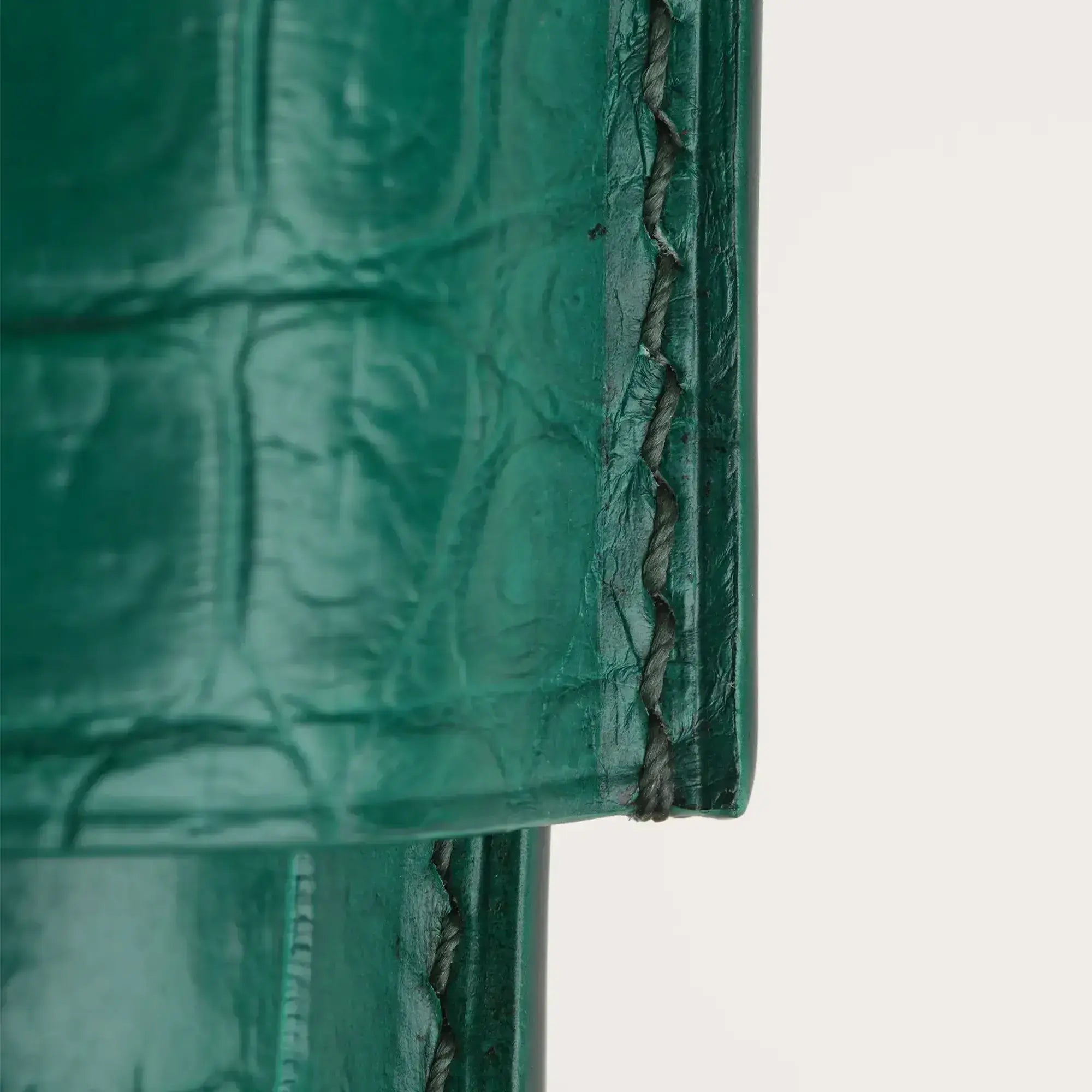Green Crocodile Leather Cigar Case