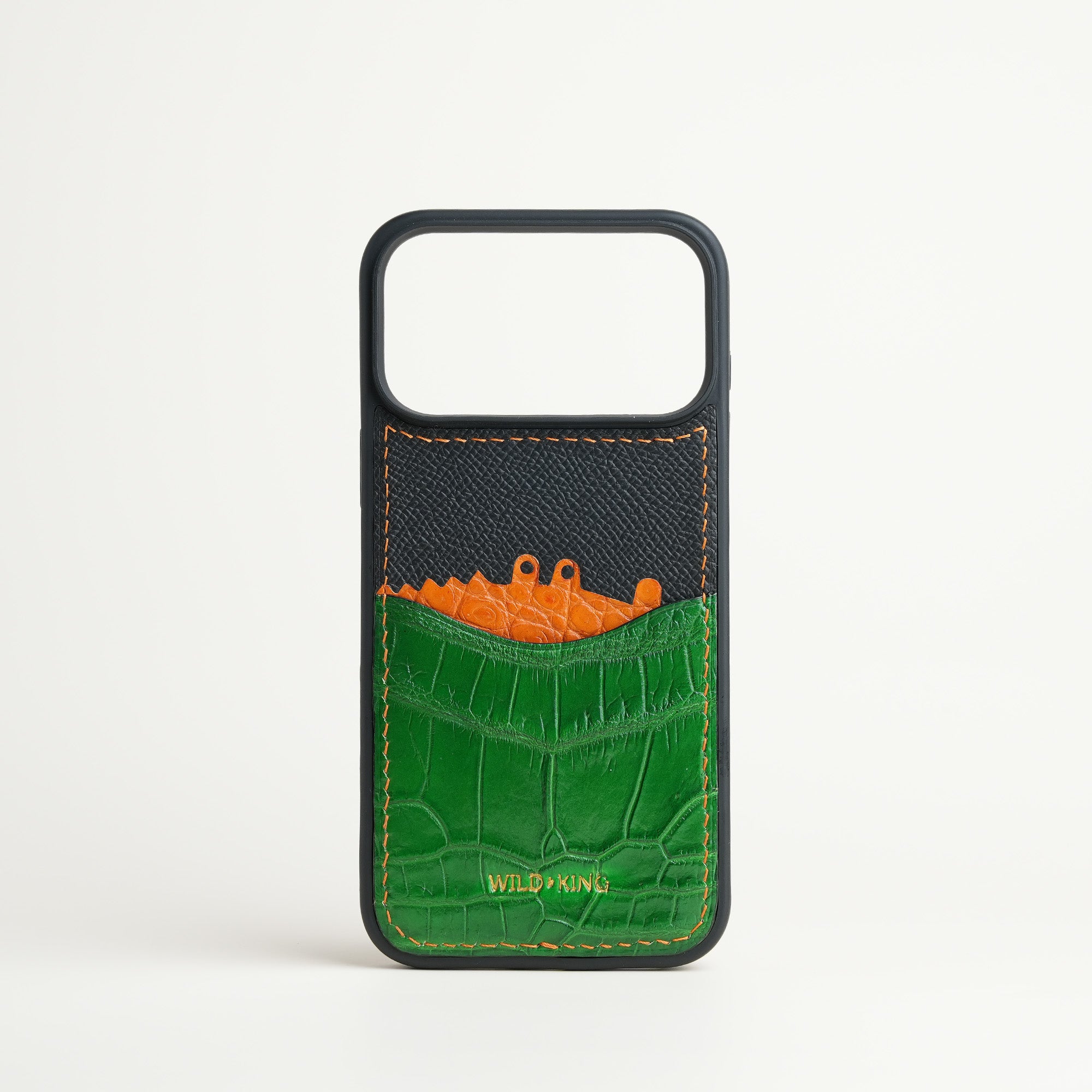 Green Crocodile Leather Iphone Case with Card Holder - Stupid Alligator
