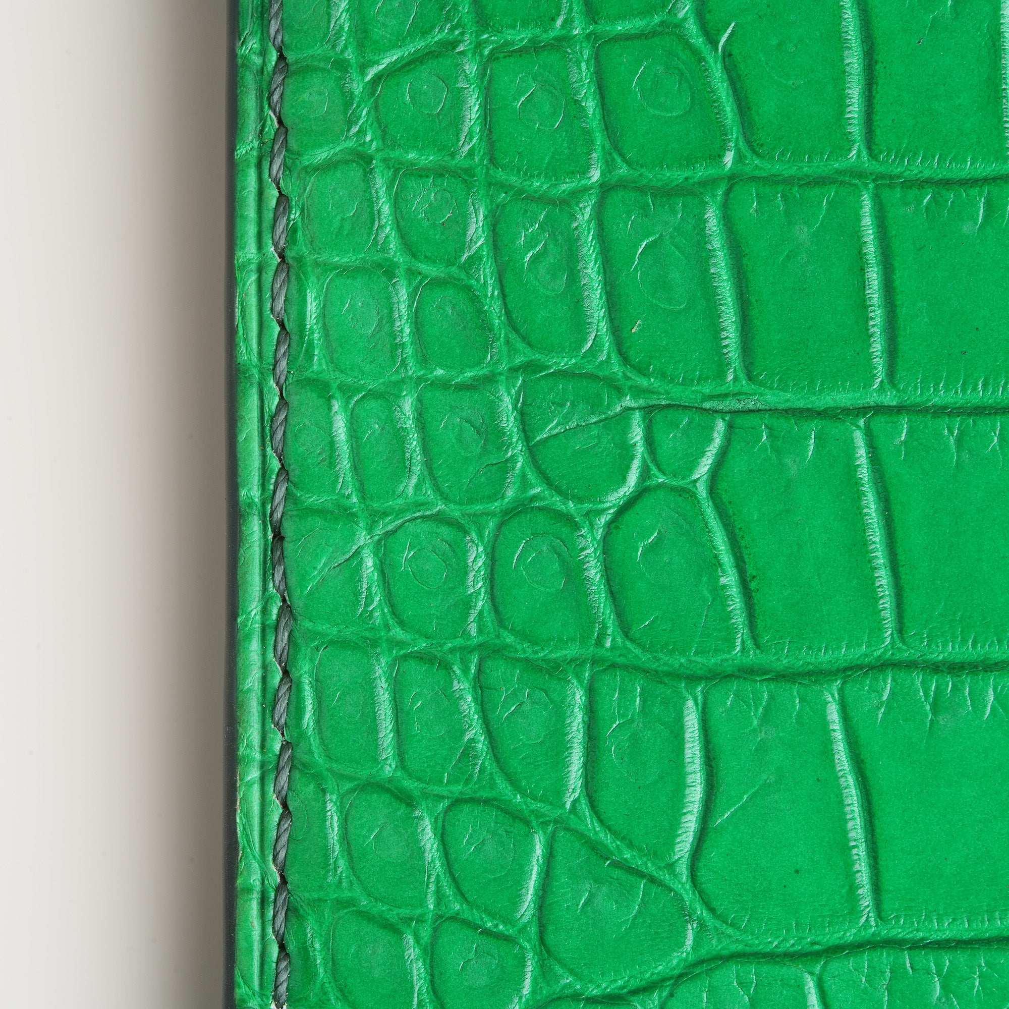 Green Crocodile Leather Long Wallet