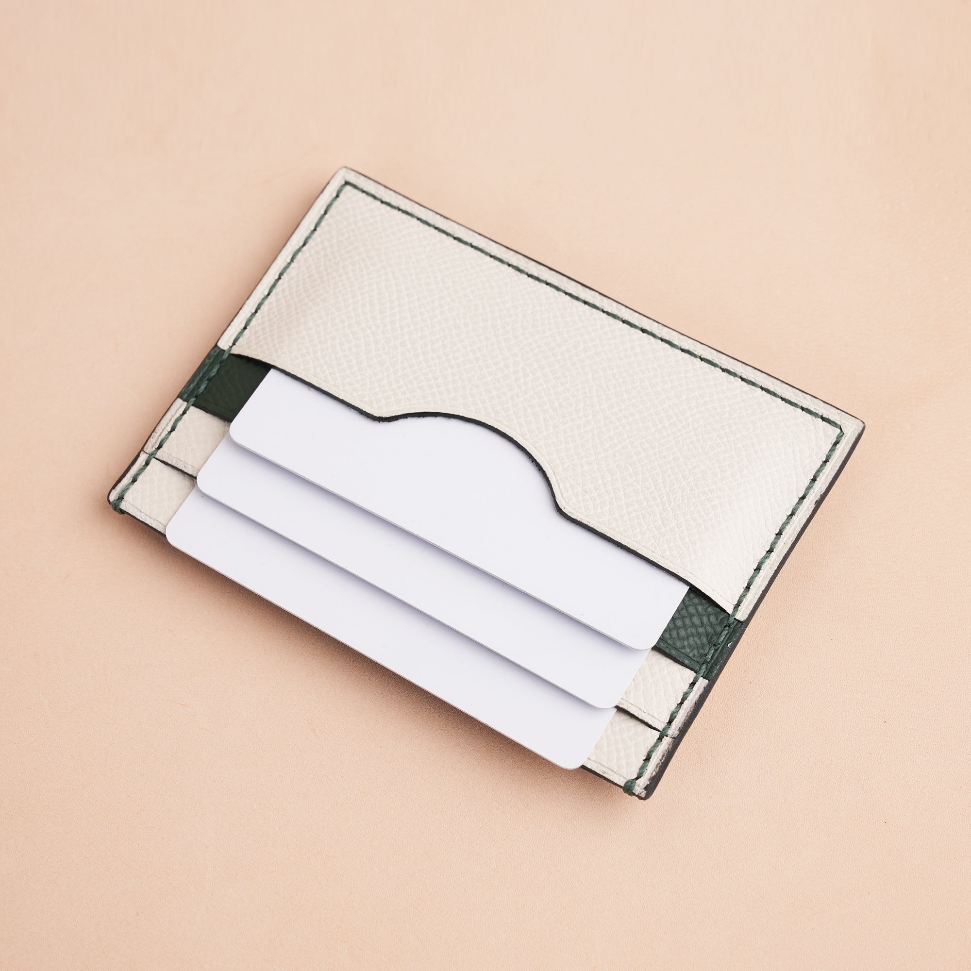 Green Epsom Leather Card Holder - Stupid Elephant
