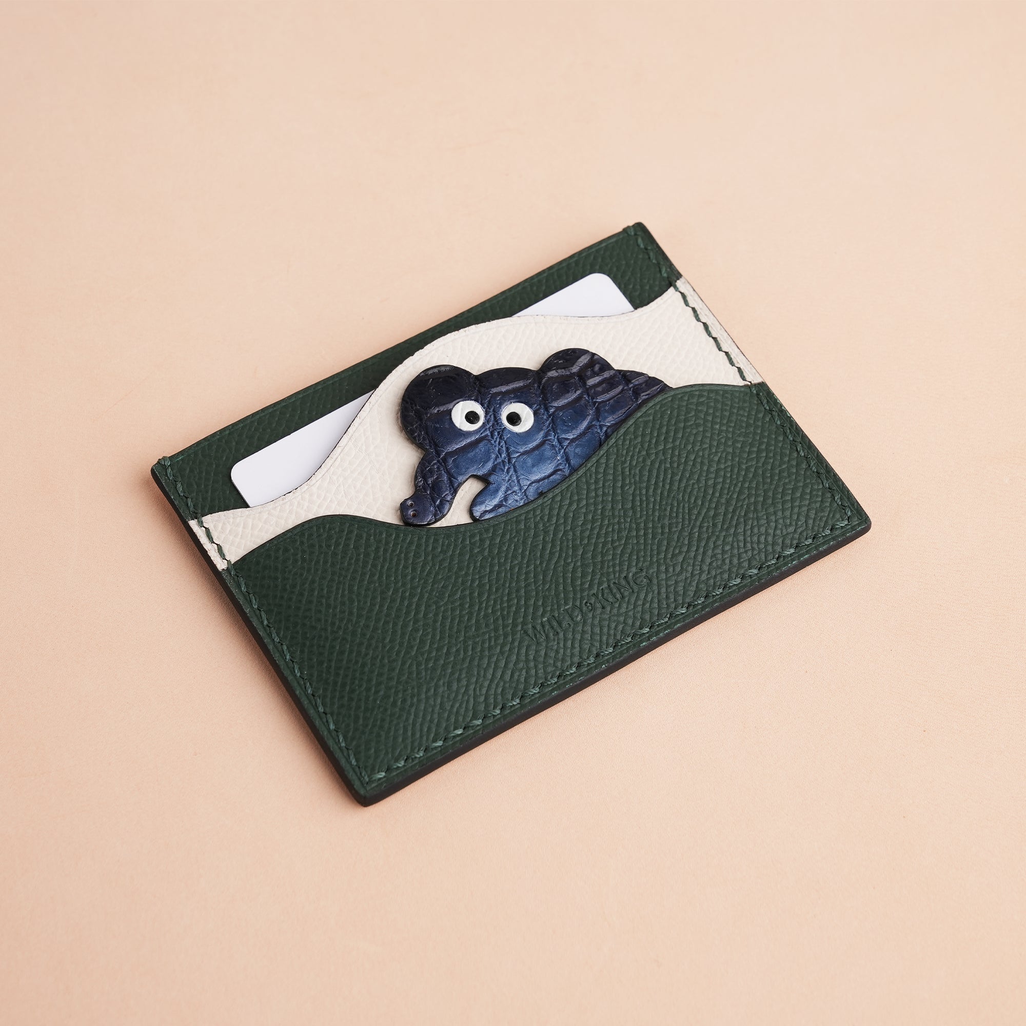 Green Epsom Leather Card Holder - Stupid Elephant