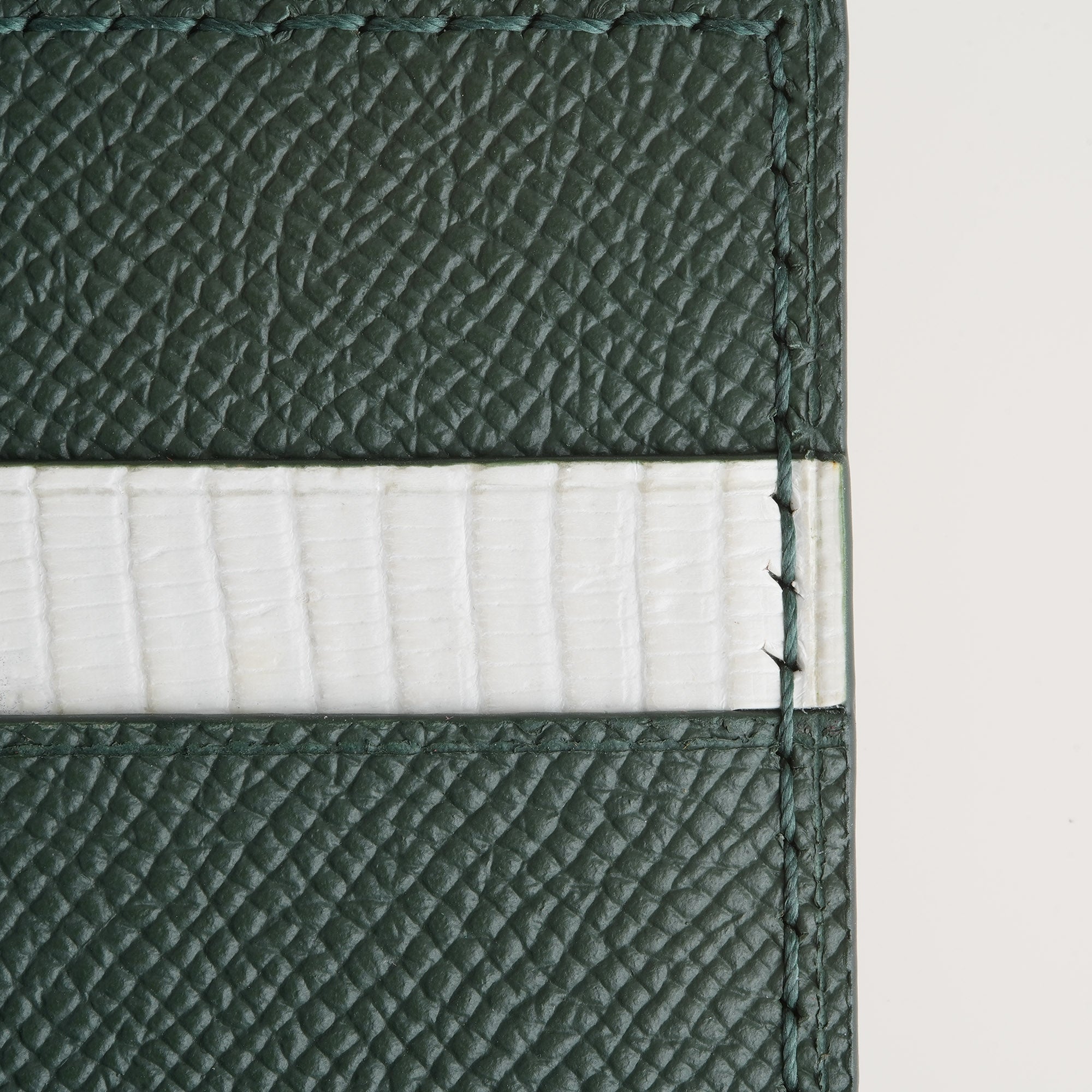 Green Epsom mix Lizard Leather Bifold Wallet - Natural Pattern