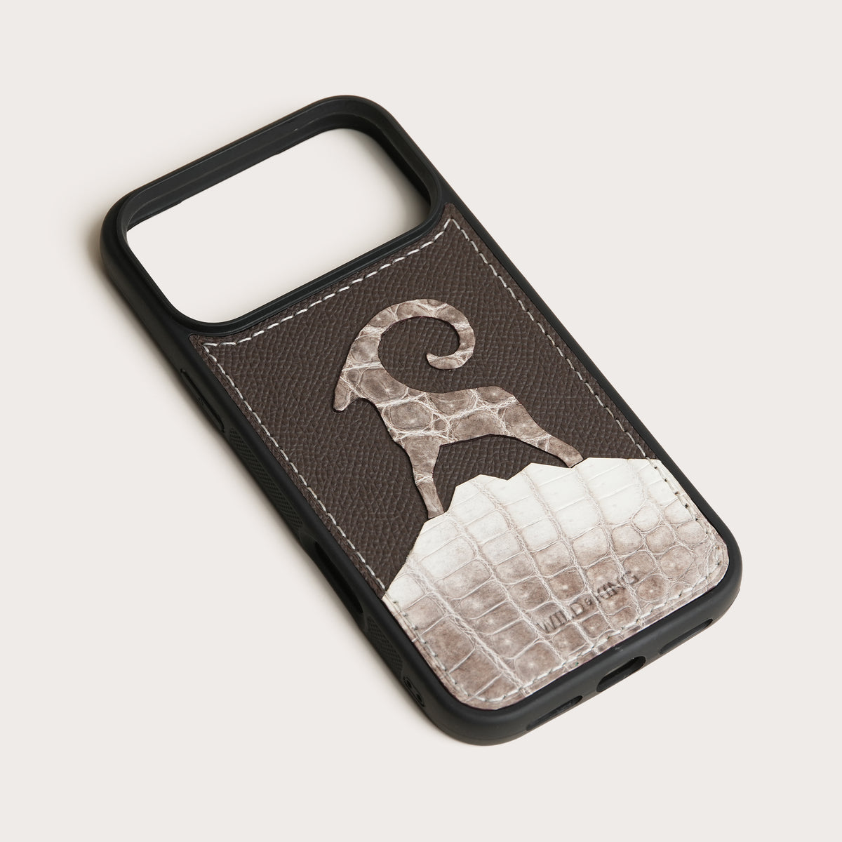 Himalayan Alligator Leather Phone Case - Goat Design