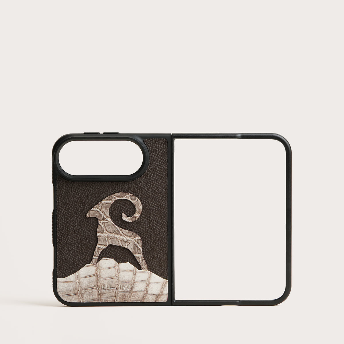 Himalayan Alligator Leather Phone Duo Case - Goat Design