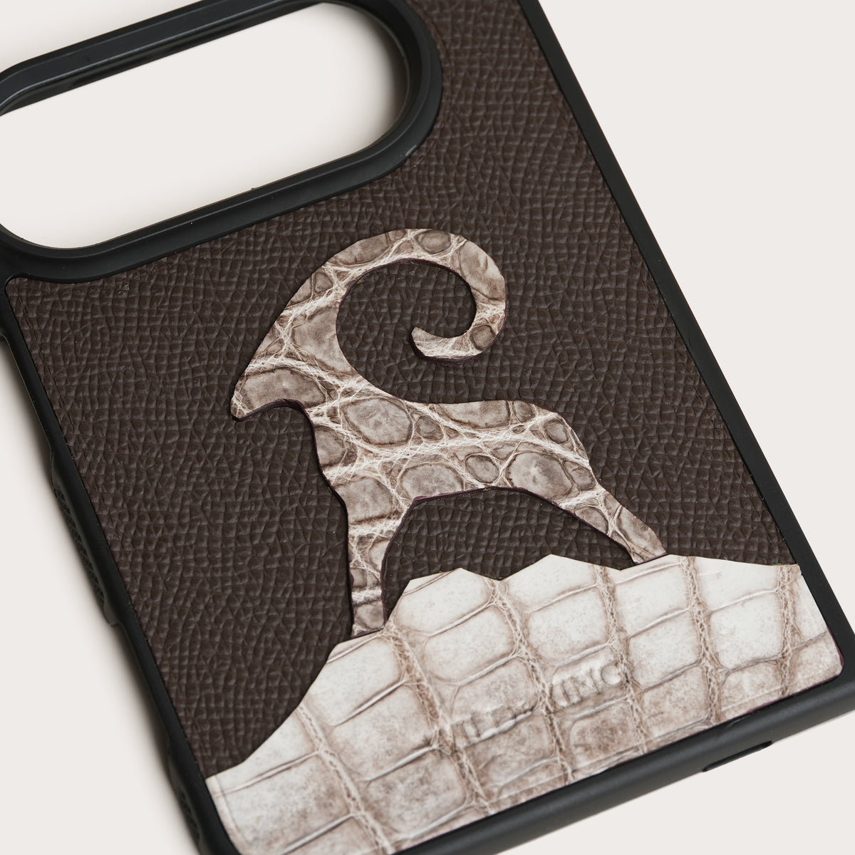 Himalayan Alligator Leather Phone Duo Case - Goat Design