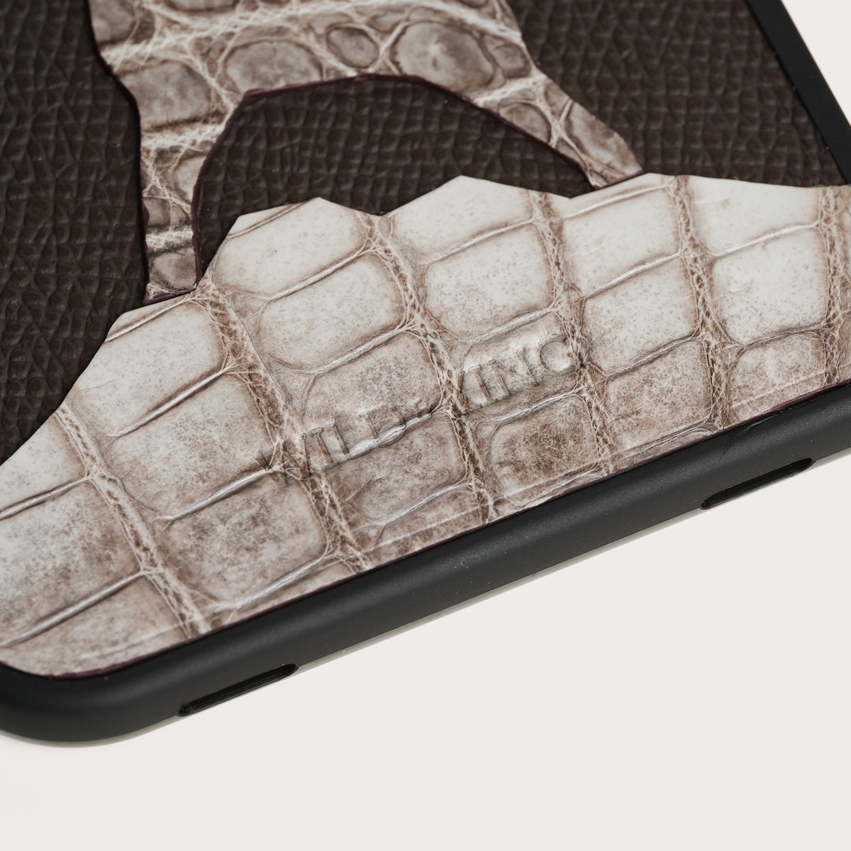 Himalayan Alligator Leather Phone Duo Case - Goat Design