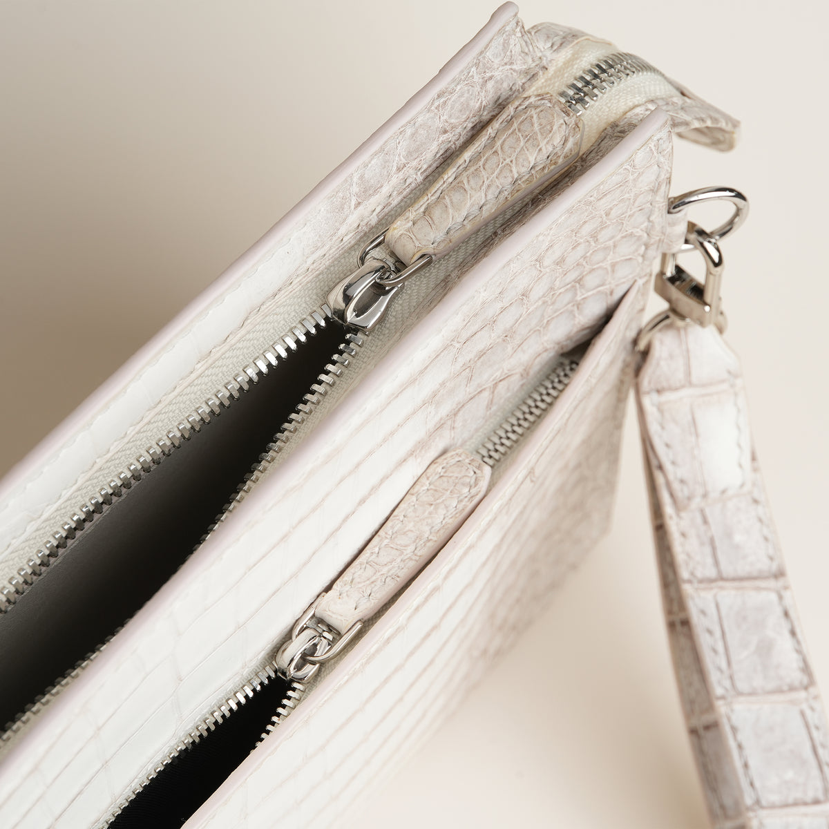 Himalayan Alligator Leather Zipper Clutch