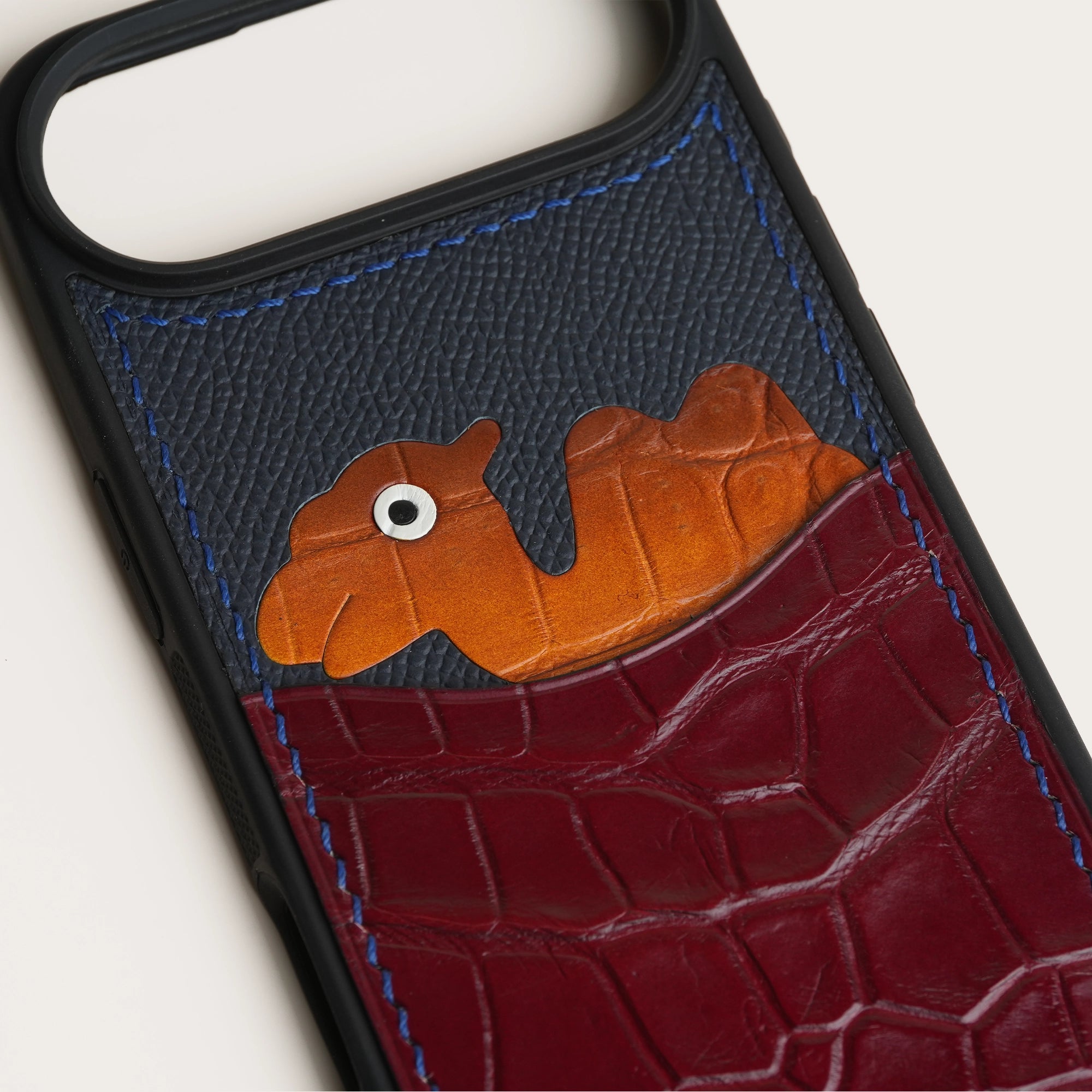 Burgundy Crocodile Leather Iphone Case with Card Holder - Stupid Camelo