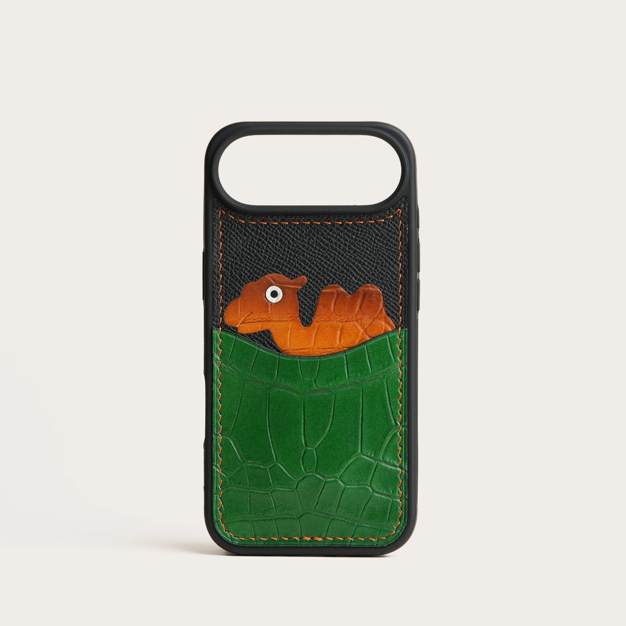 Green Crocodile Leather Iphone Case with Card Holder - Stupid Camelo
