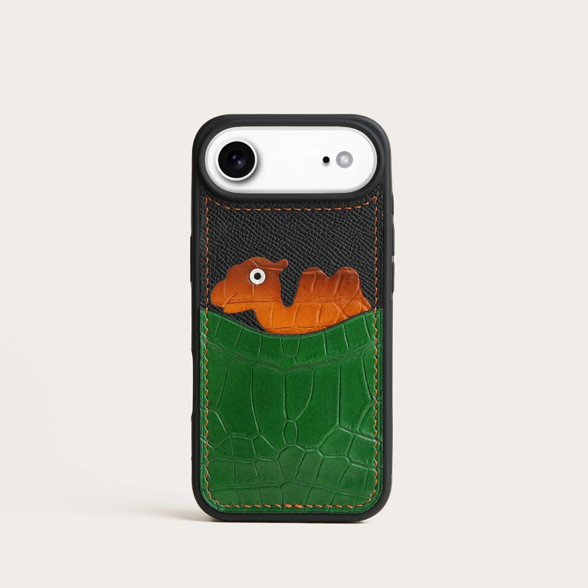 Green Crocodile Leather Iphone Case with Card Holder - Stupid Camelo