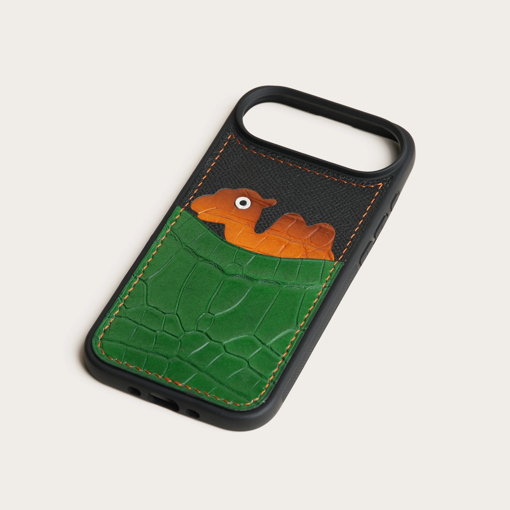 Green Crocodile Leather Iphone Case with Card Holder - Stupid Camelo