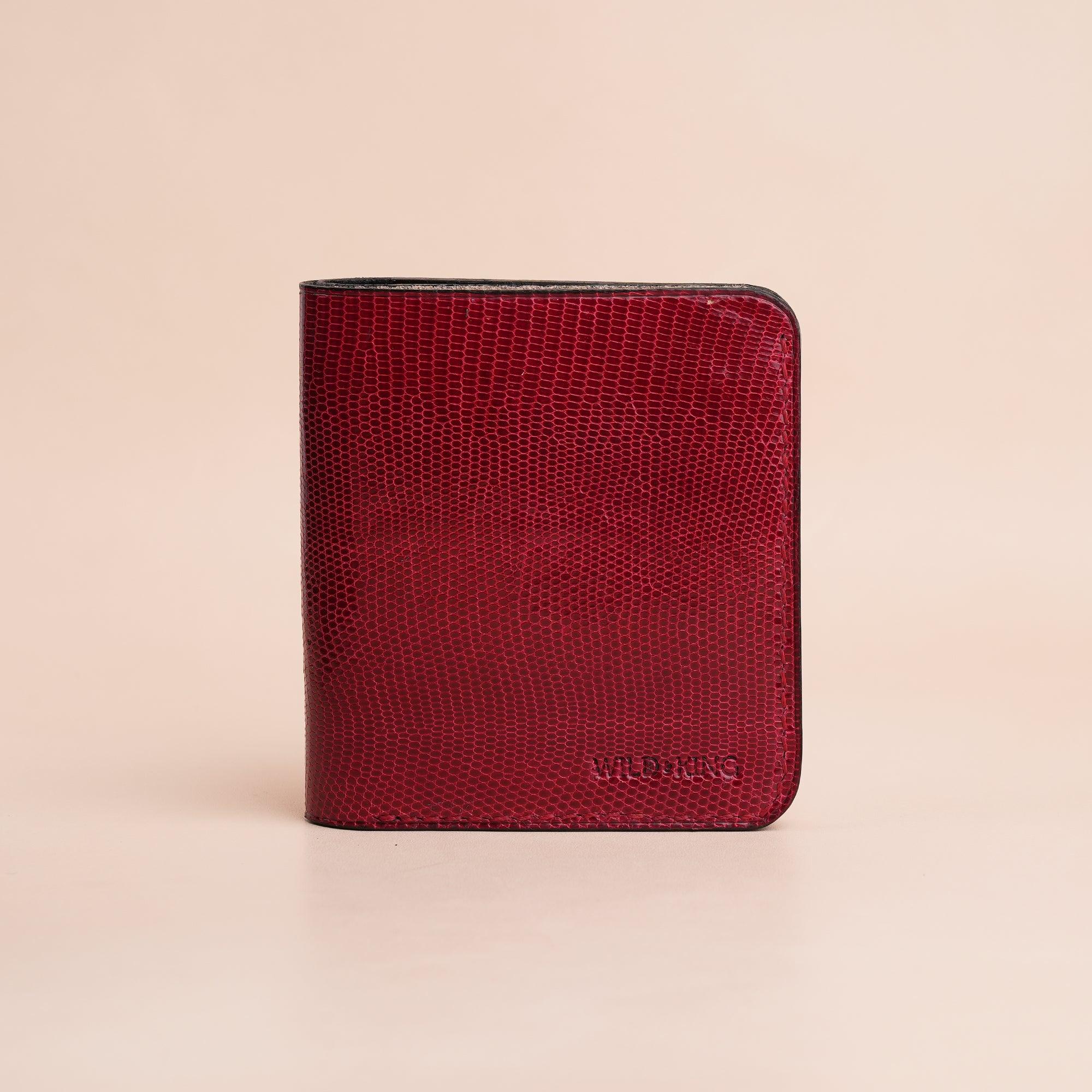 Red Lizard Leather Bifold Wallet - WildandKing