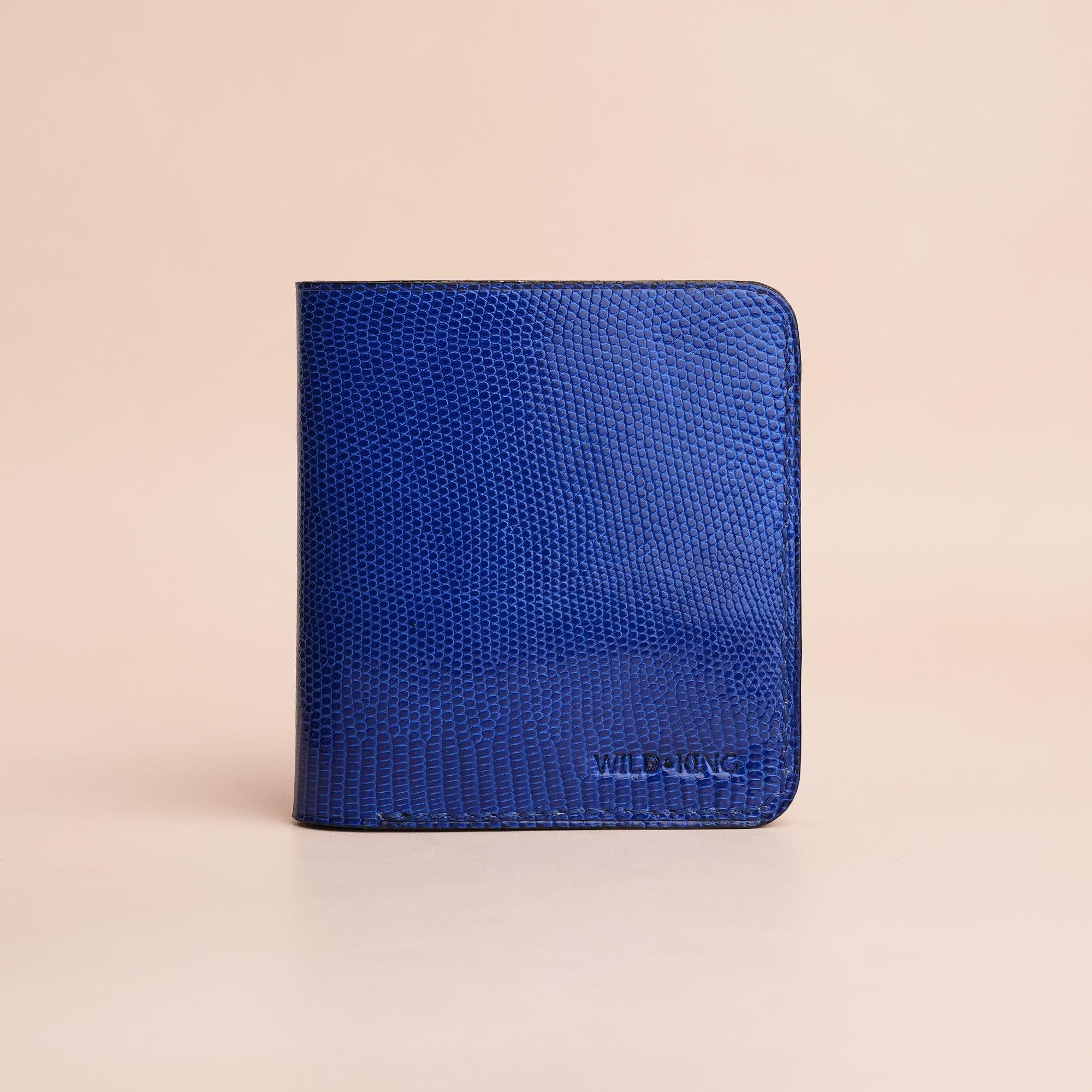 Blue Lizard Leather Bifold Wallet - WildandKing