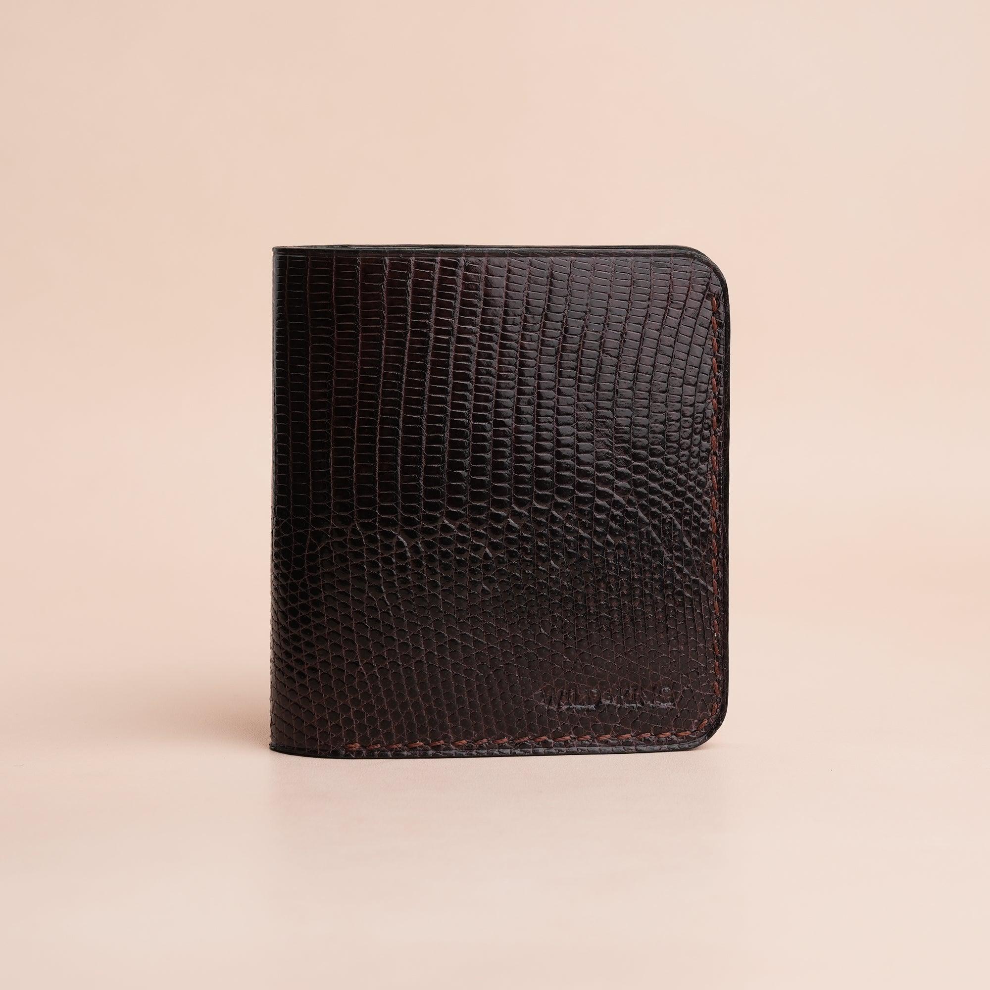 Brown Lizard Leather Bifold Wallet - WildandKing