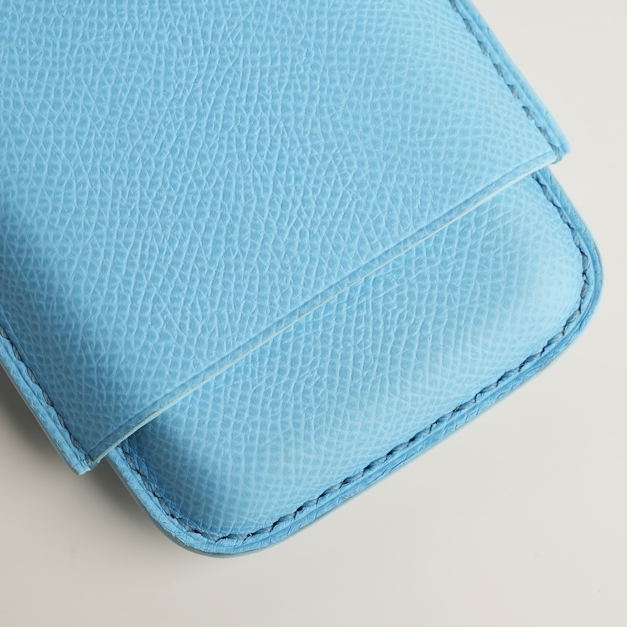 Miami Blue Epsom Leather Cigarettes Case Holder - Mini Case