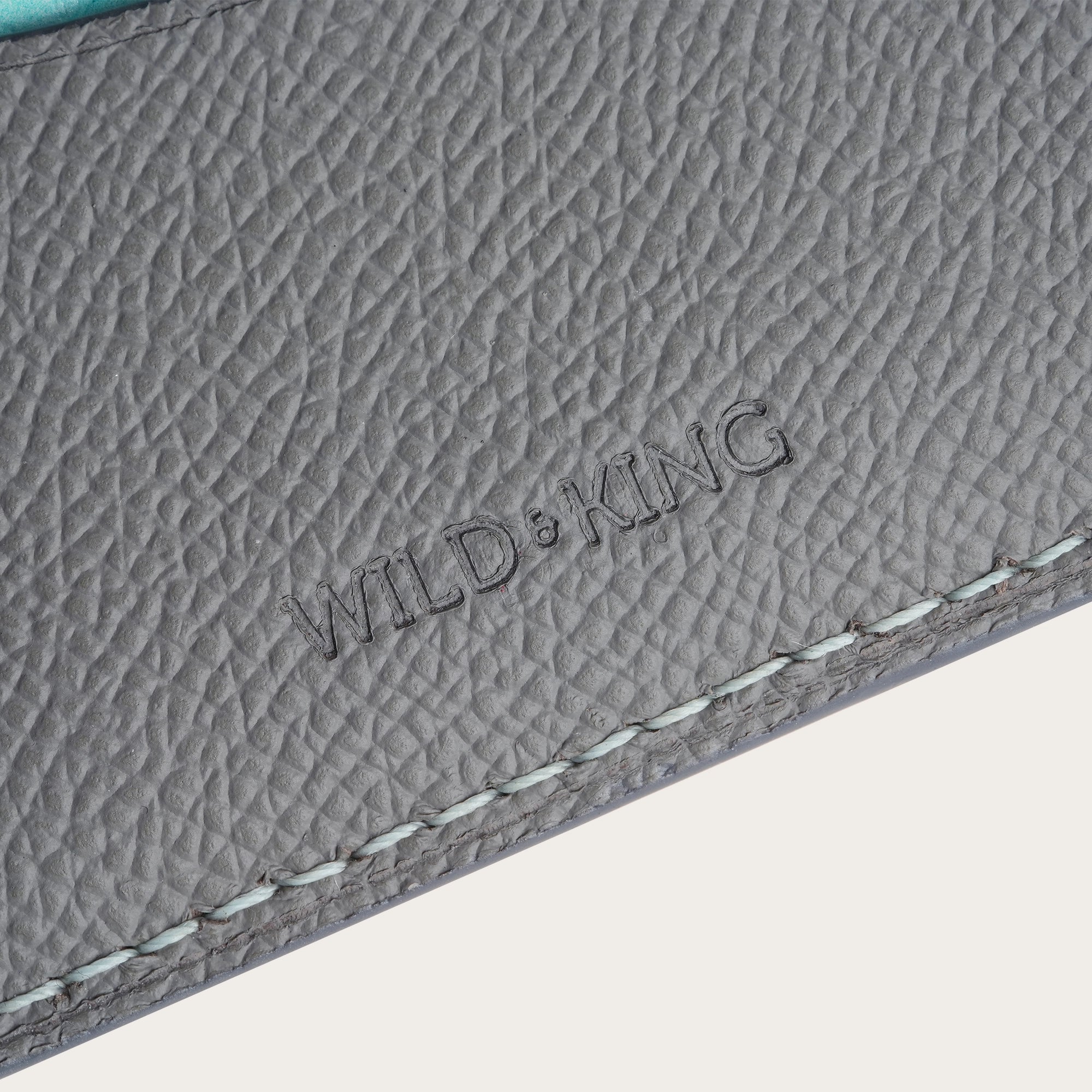 Minimalist Grey Epsom Leather Wing Bifold Wallet - Double Stupid Alligator