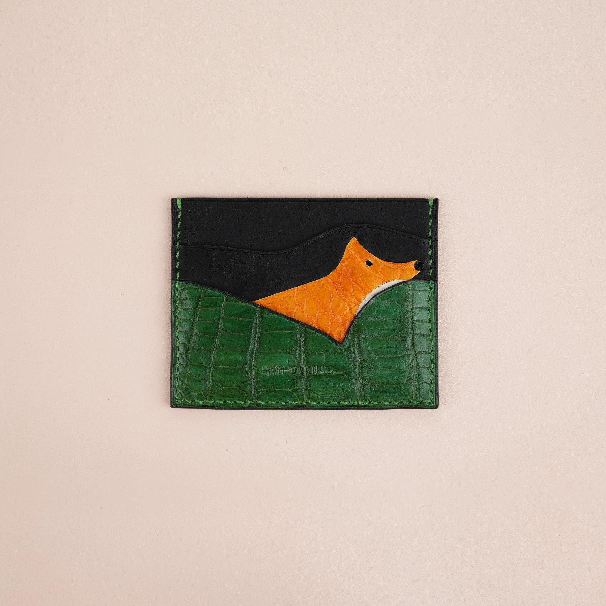 Minimalist Card Holder Fox Design - WildandKing