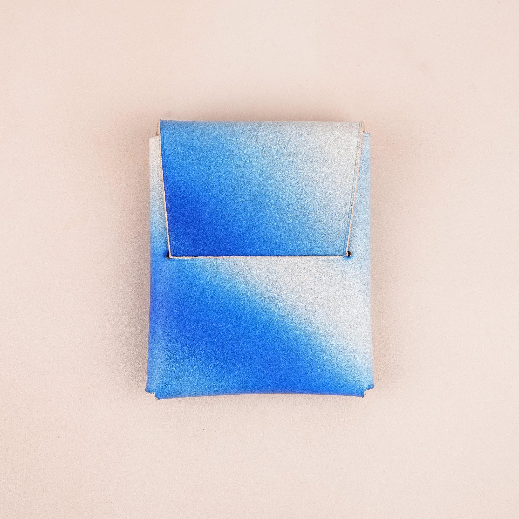 Patina Blue Minimalist Leather Origami Snap Wallet - WildandKing