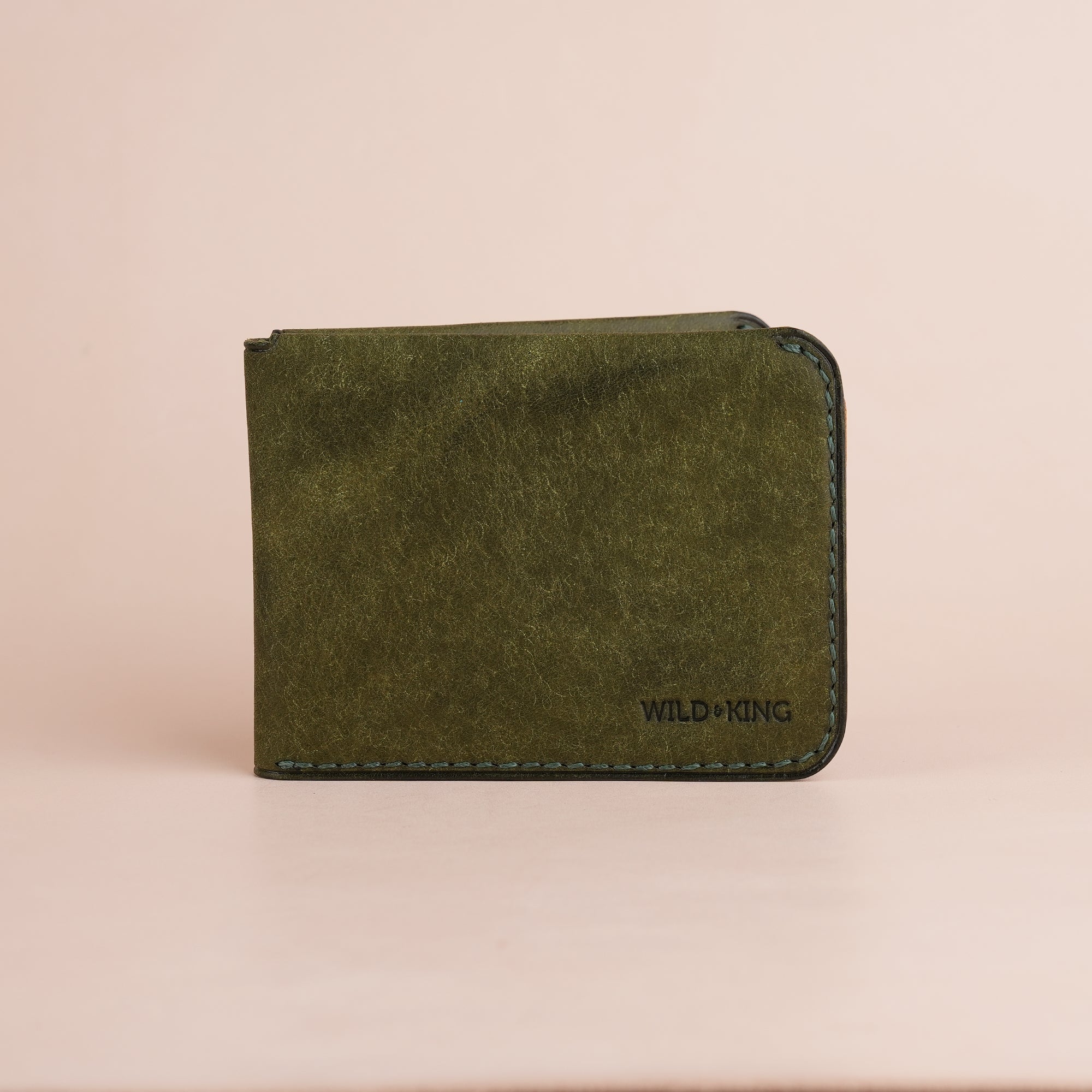 Minimalist Green Pueblo Leather Wing Bifold Wallet