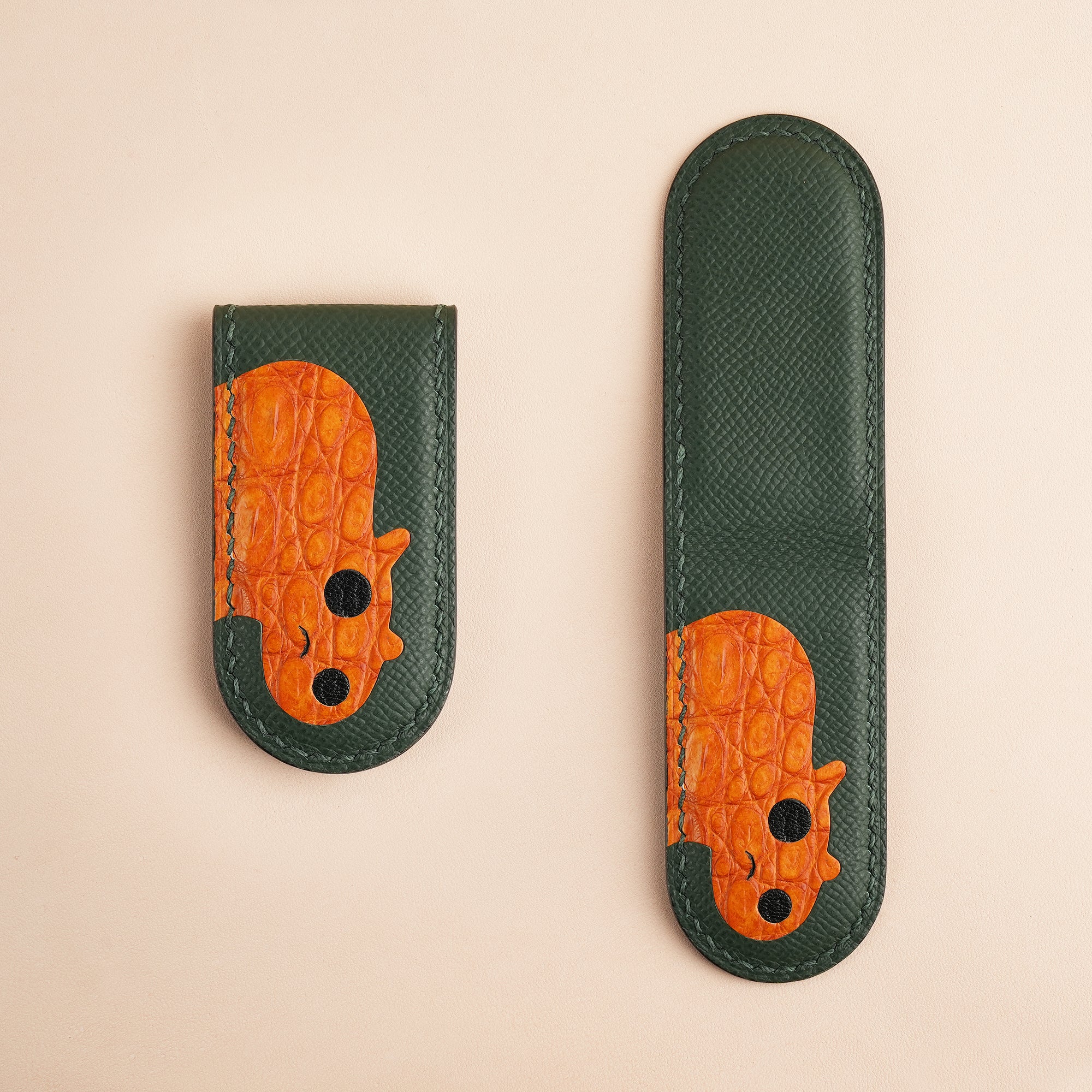 Epsom Leather Money Clip - Capybara Stupid