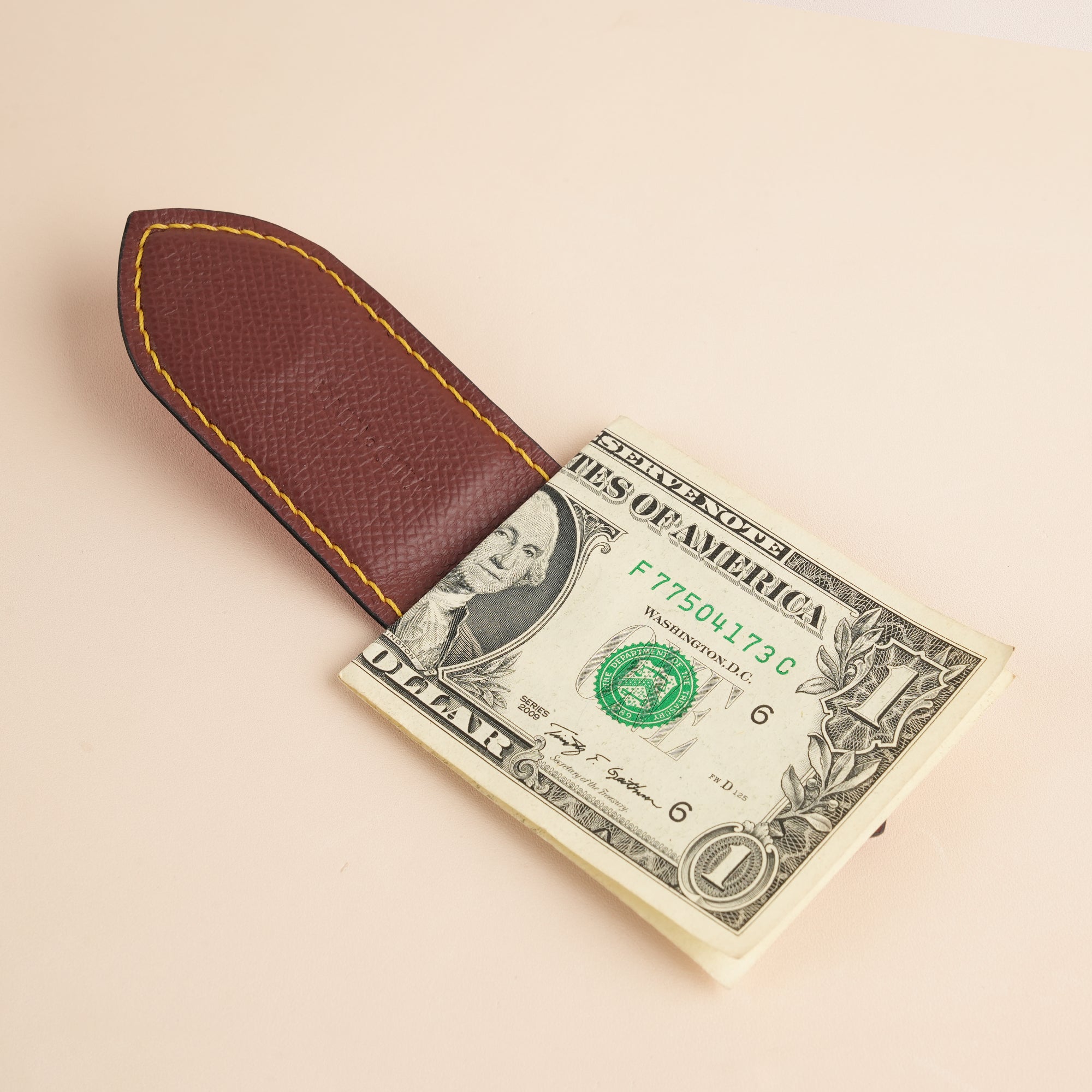 Red Alligator Leather Money Clip - Pointed Shape