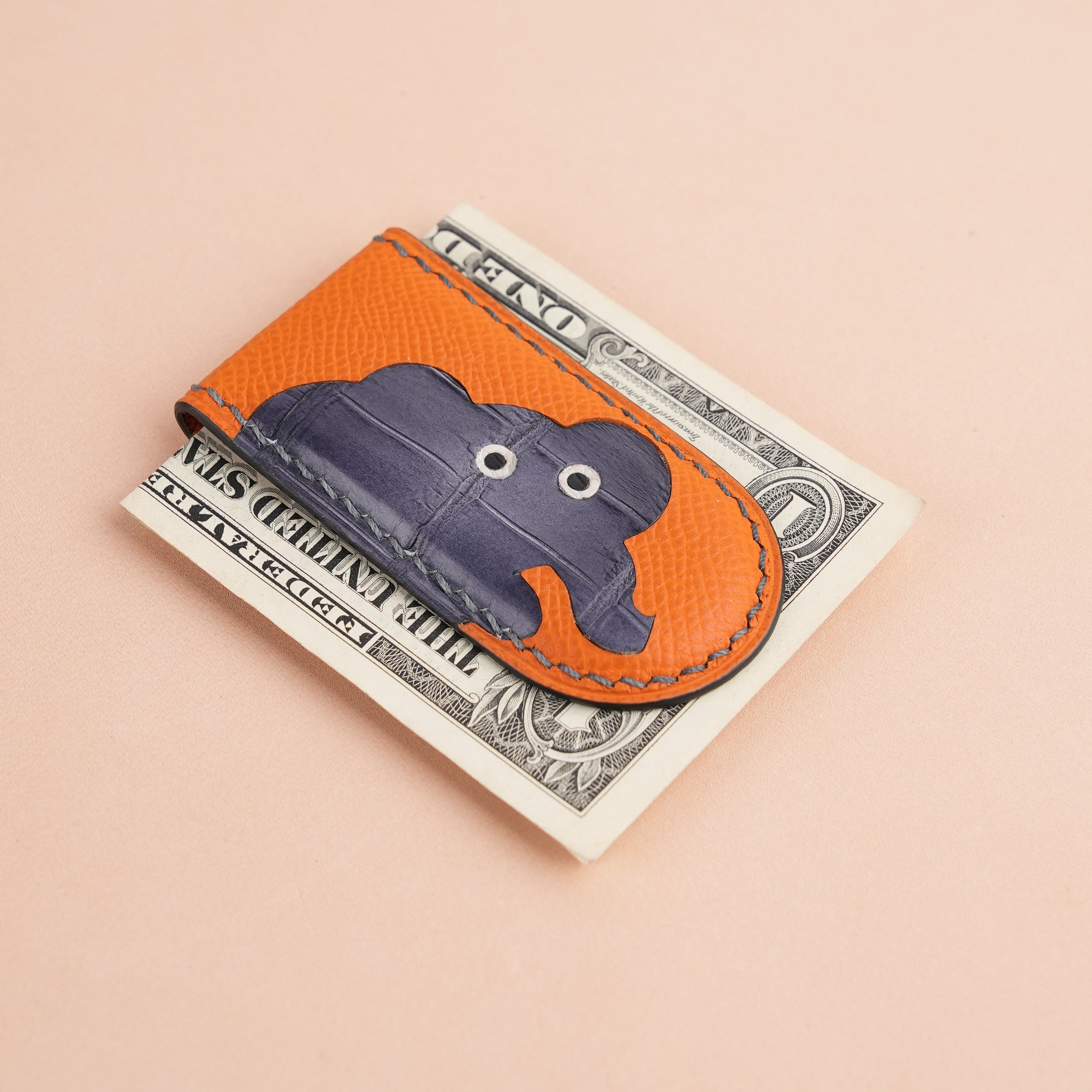 Epsom Leather Money Clip - Elephant Stupid