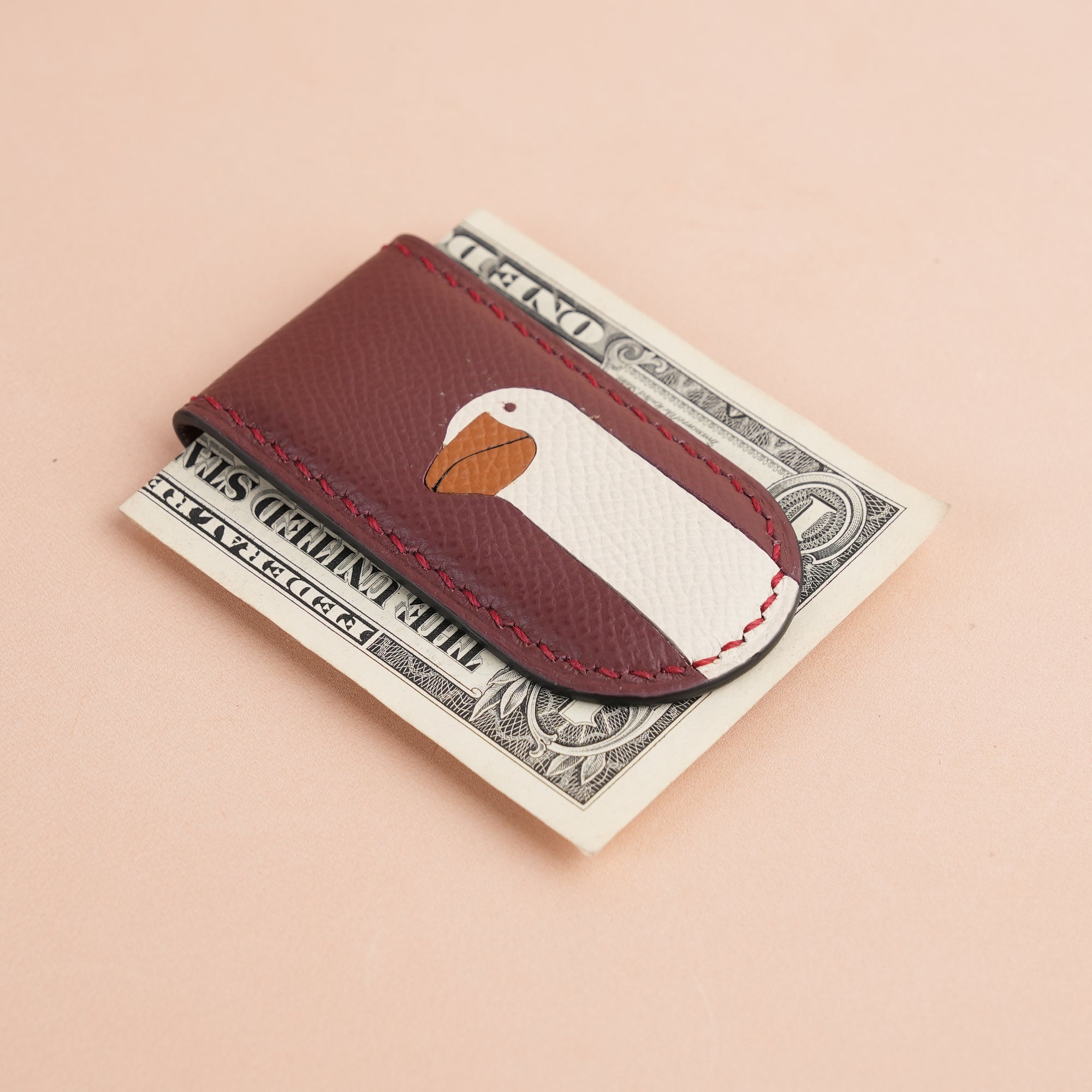 Epsom Leather Money Clip - Goose Stupid