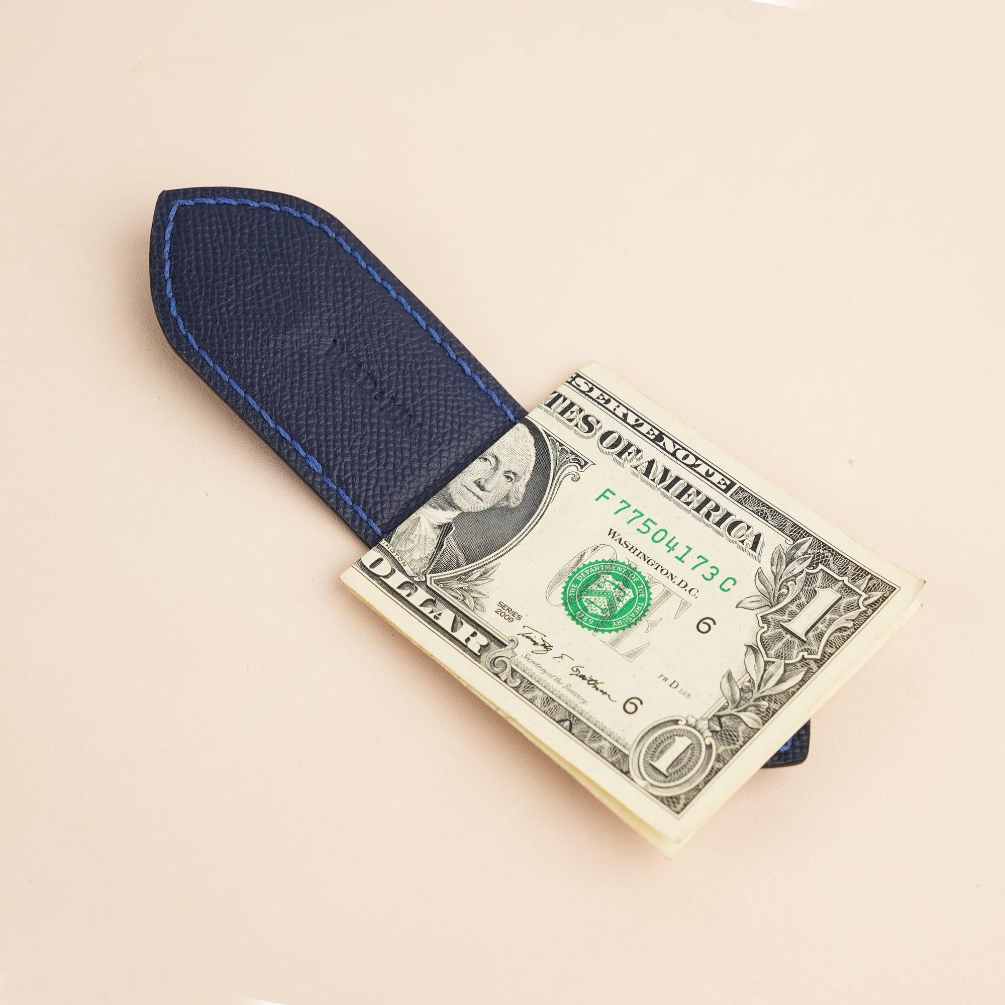 Gray Alligator Leather Money Clip - Pointed Shape