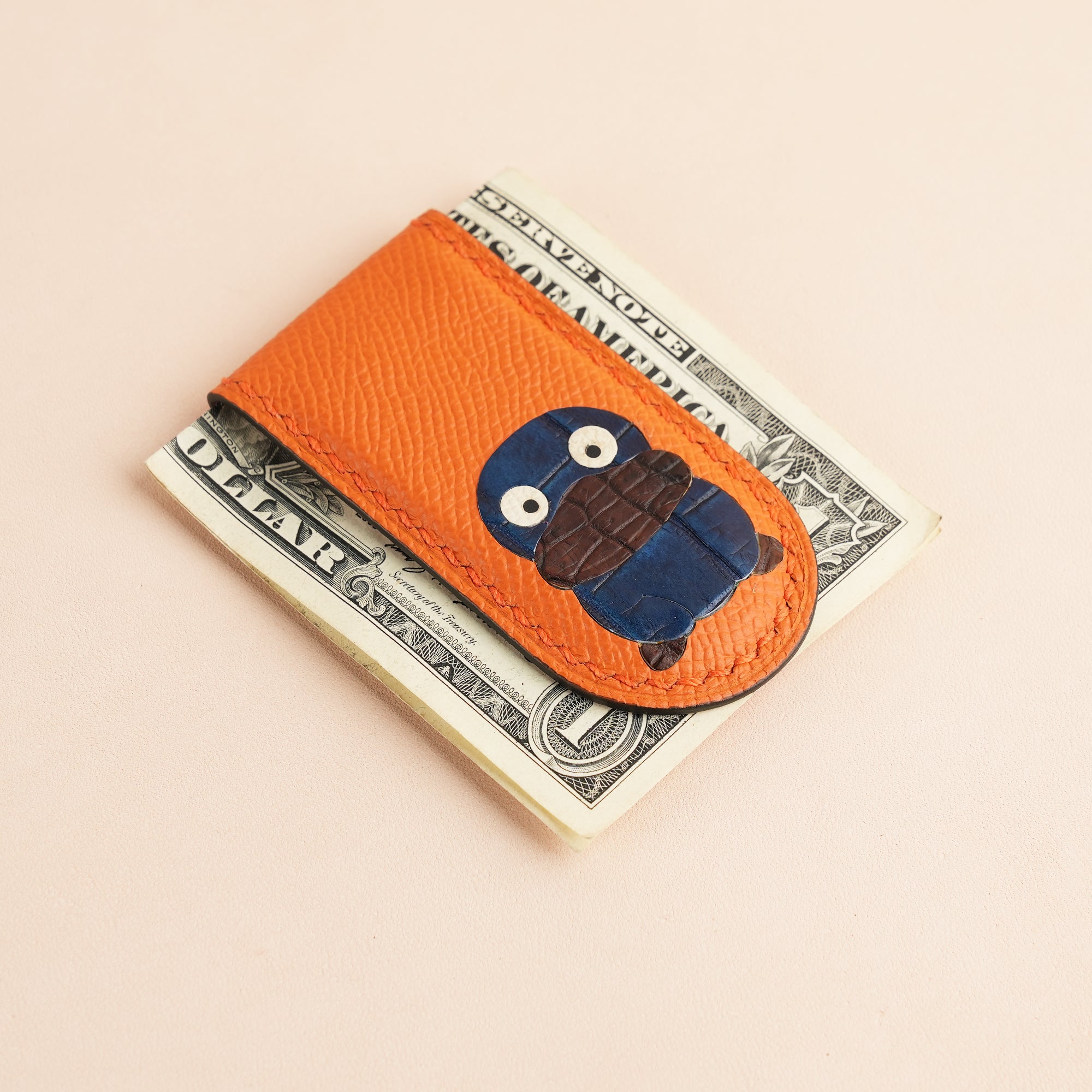 Epsom Leather Money Clip - Platypus Stupid
