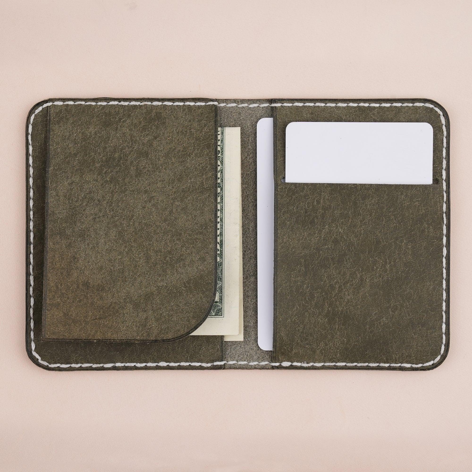 Moss Pueblo Leather Slim Bifold Card Wallet - WildandKing